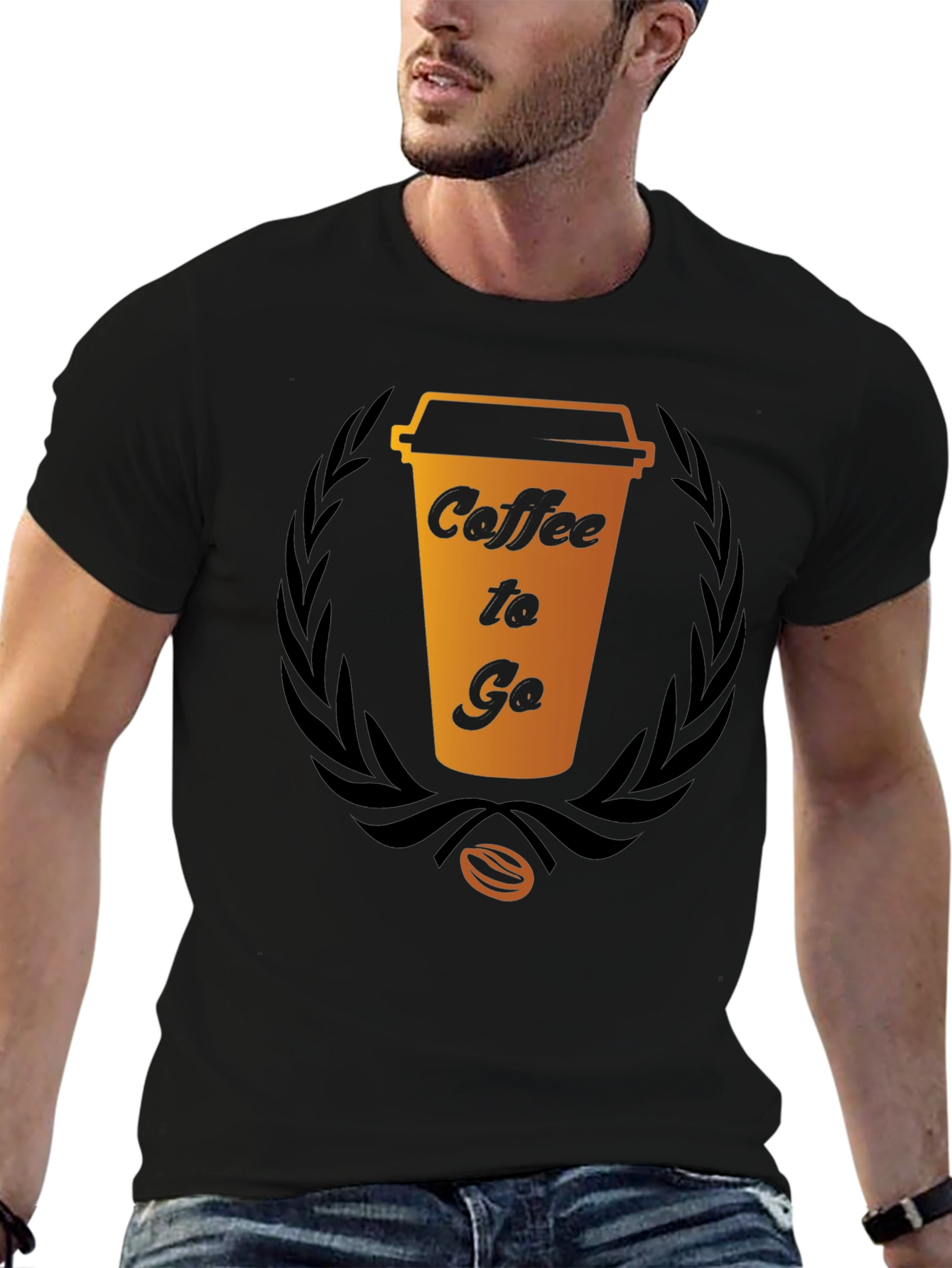 Coffee To Go Graphic Tee - Black Cotton T-Shirt