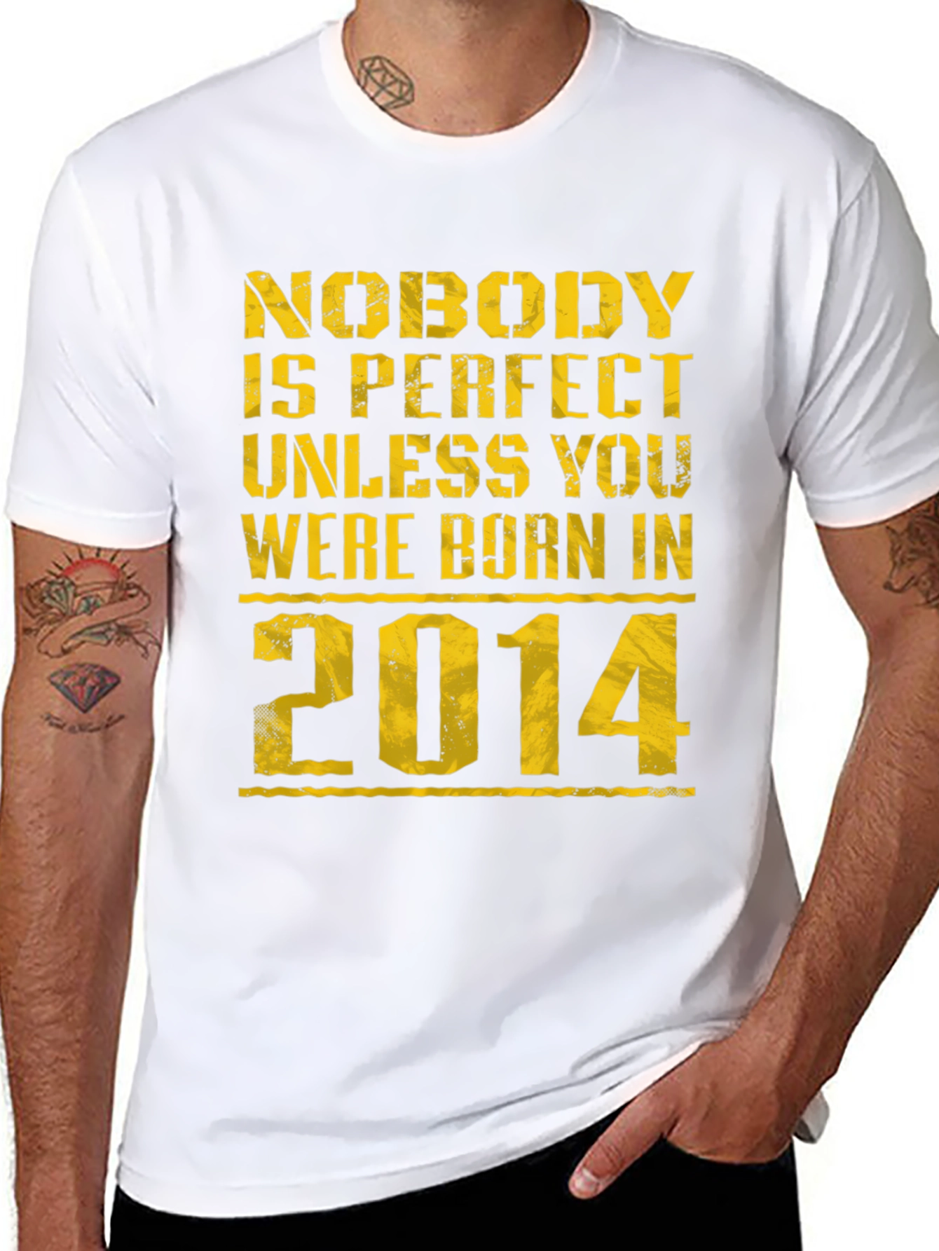 Born in 2014 Black Graphic T-Shirt
