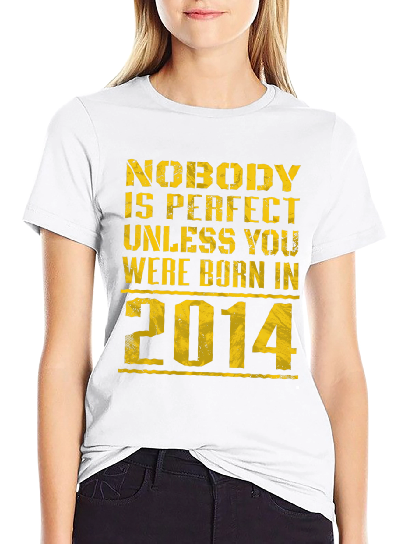 Born in 2014 Black Graphic T-Shirt