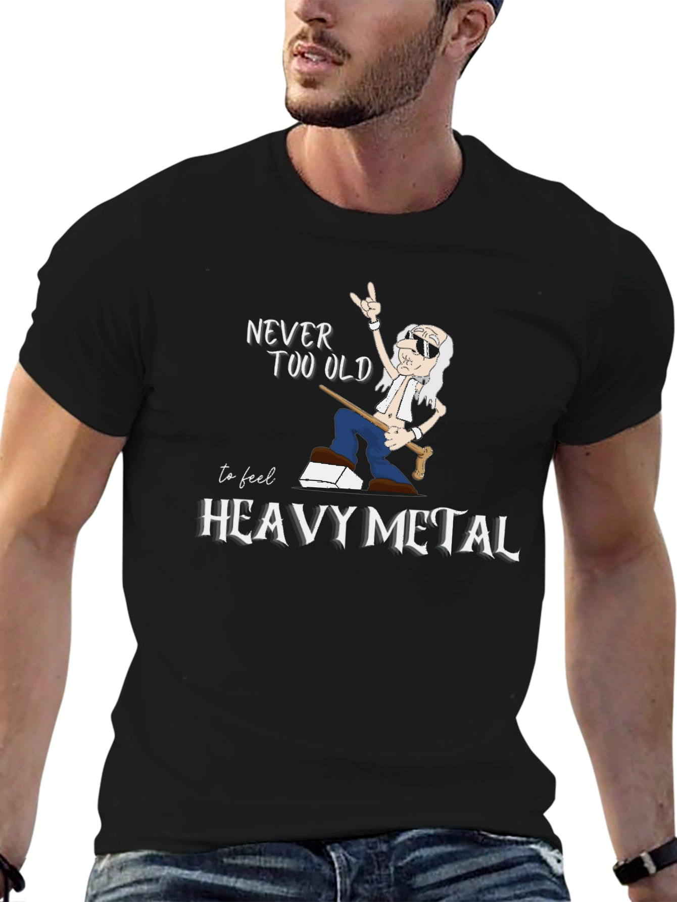 Never Too Old Heavy Metal Graphic T-Shirt