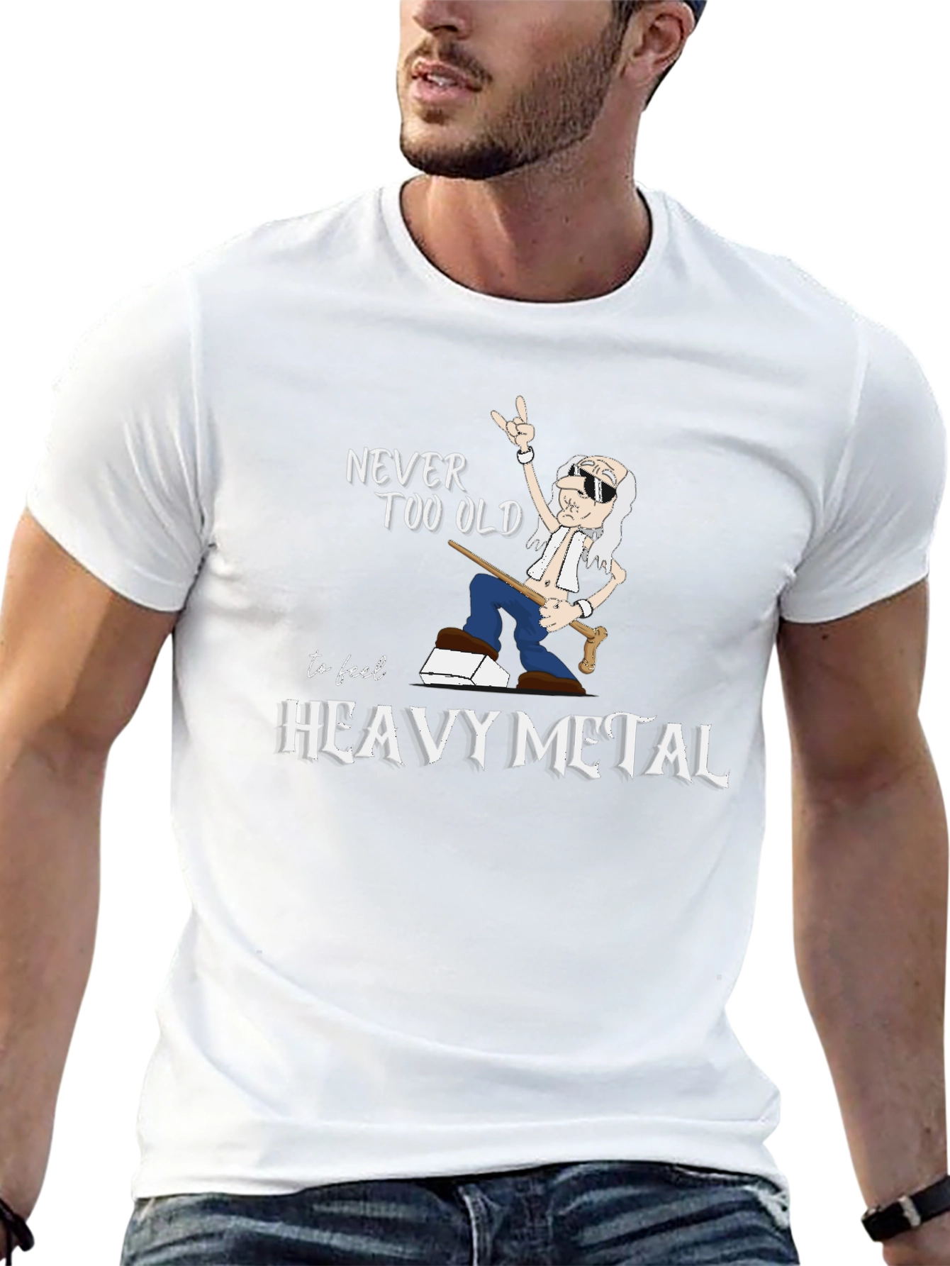 Never Too Old Heavy Metal Graphic T-Shirt