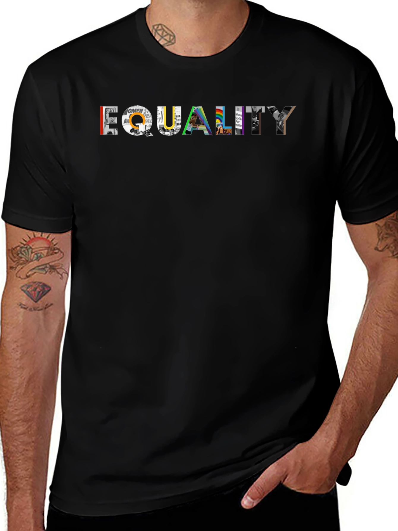Equality Graphic Print Black T-Shirt