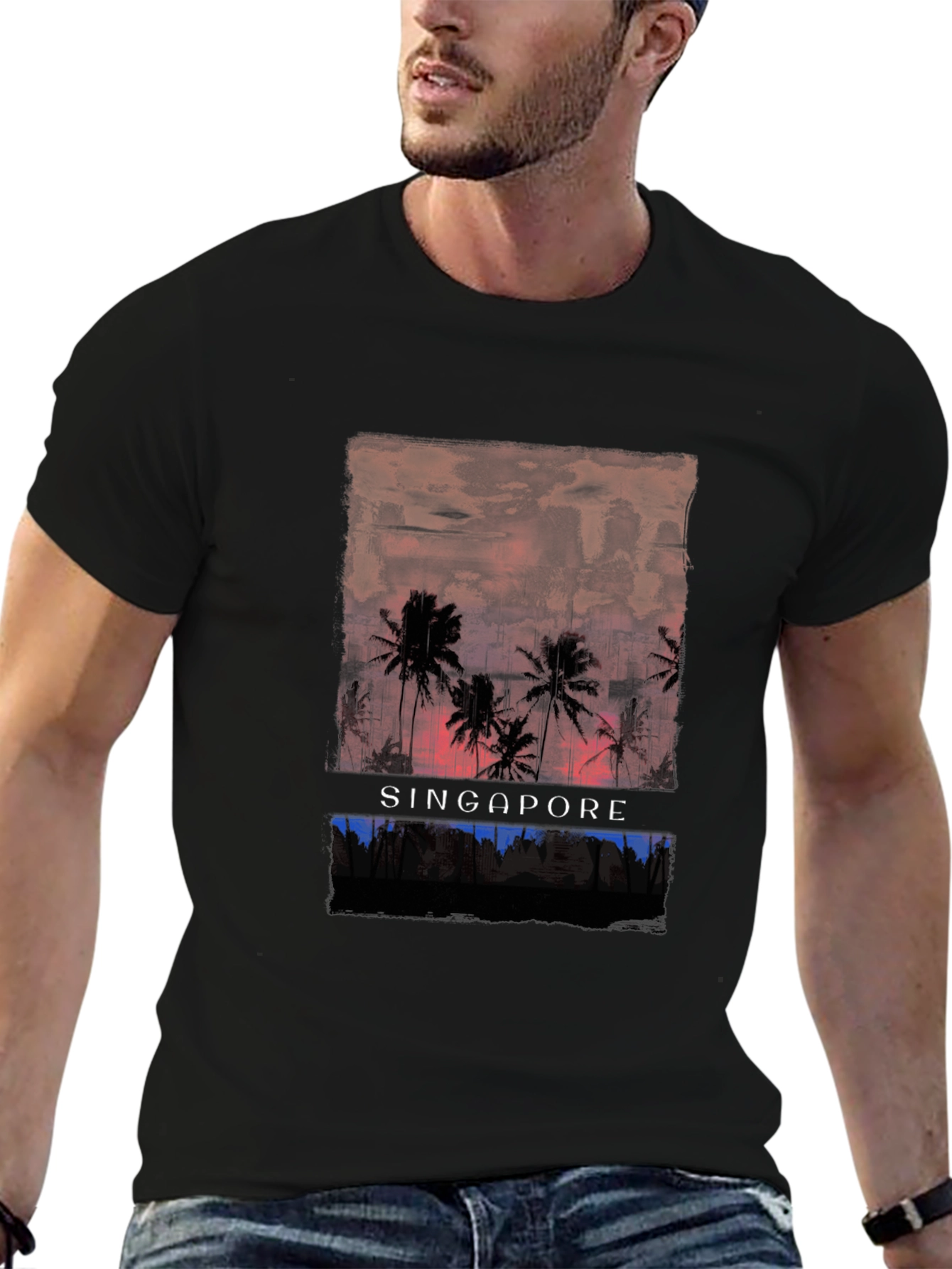 Singapore Sunset Graphic T-Shirt