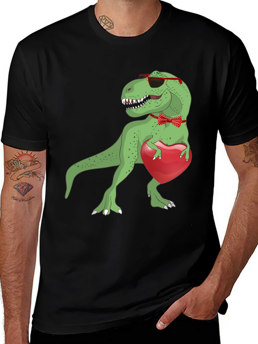 Dino Love T-Shirt: Rex with Heart & Bowtie