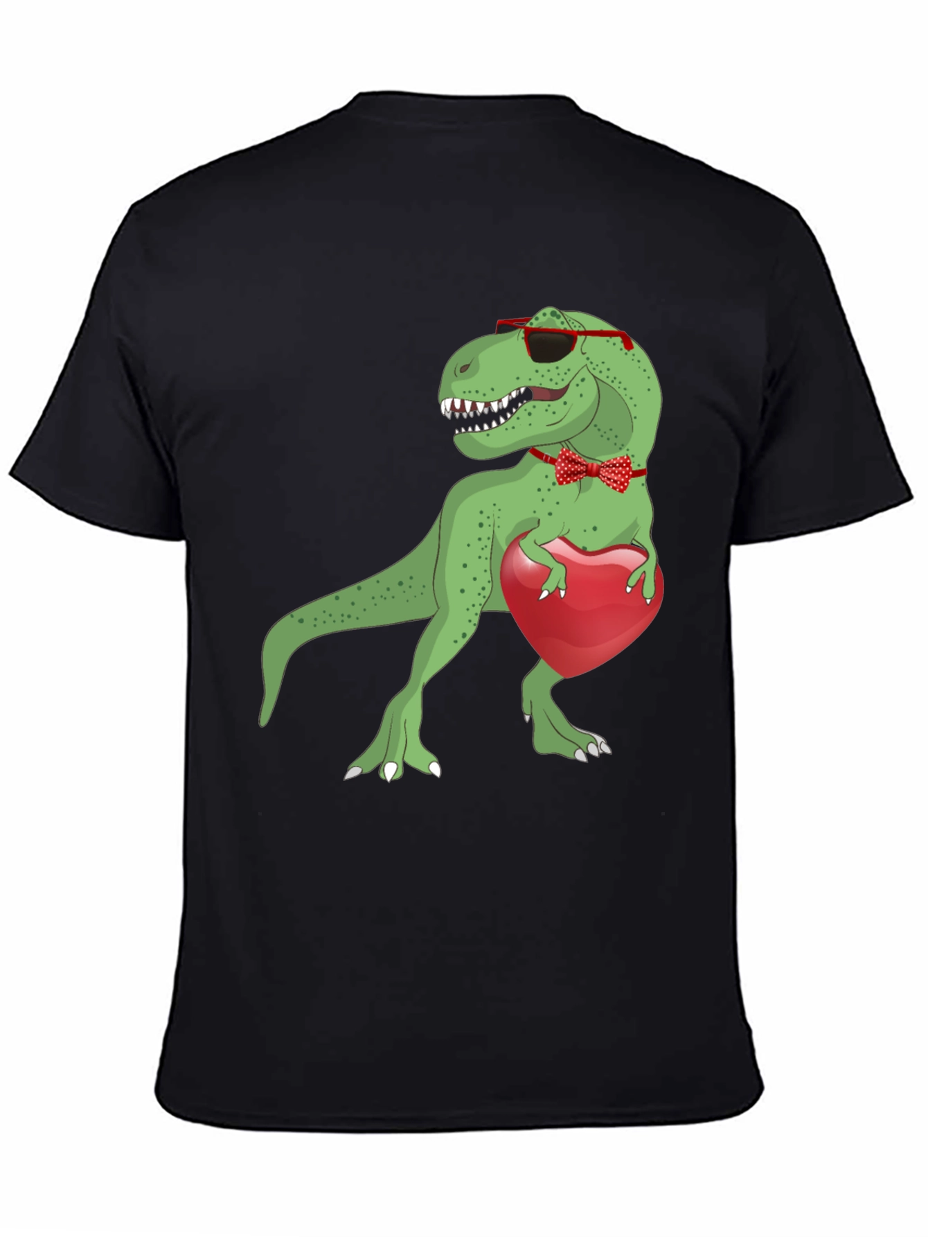 Dino Love T-Shirt: Rex with Heart & Bowtie