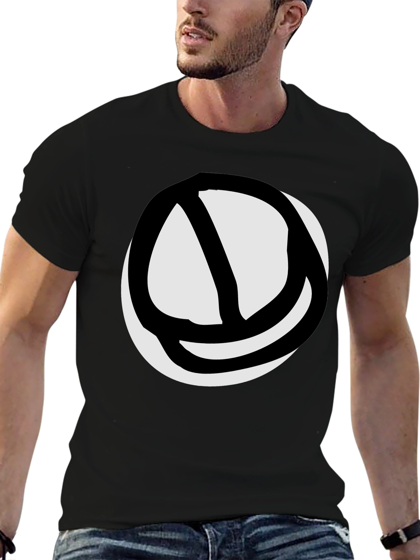 Abstract Circle Graphic Tee - Black