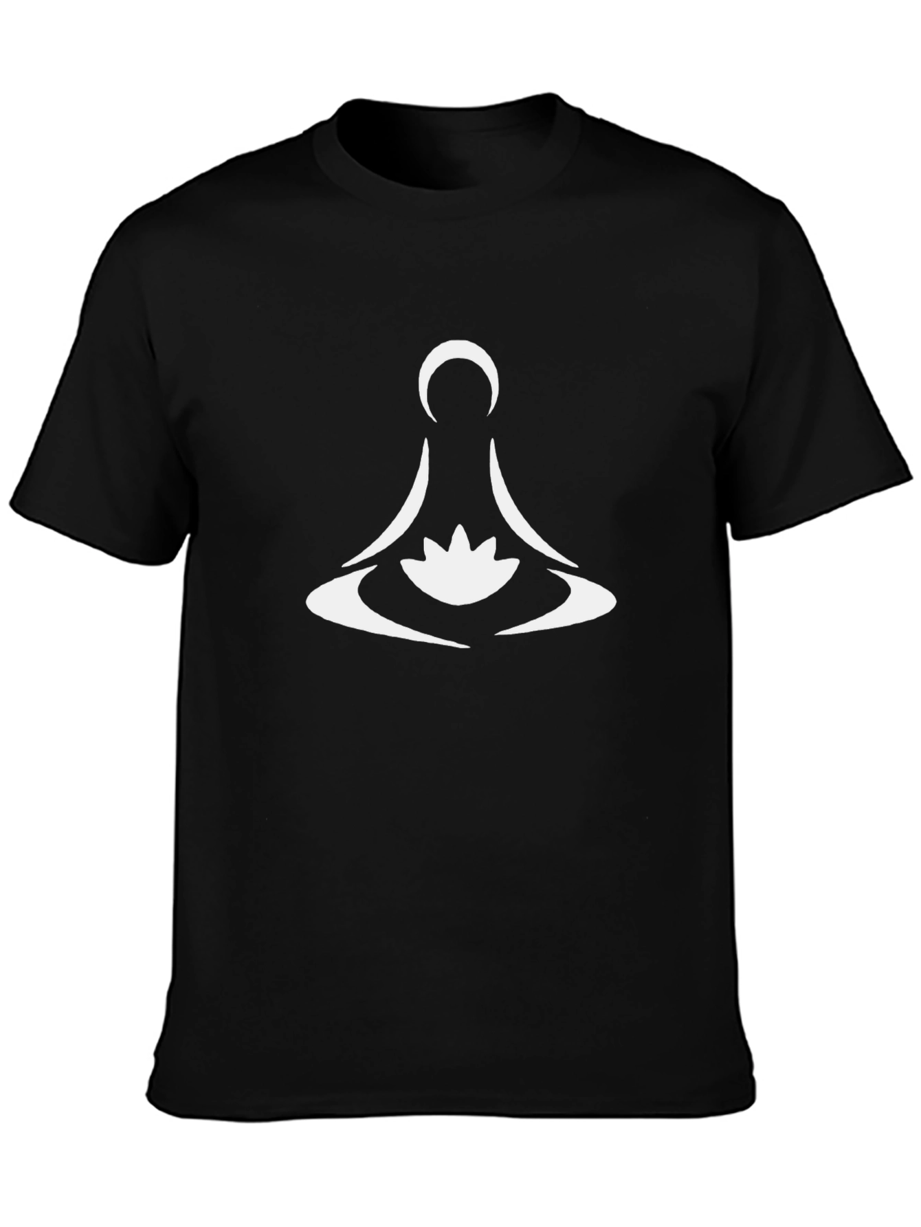 Meditative Lotus Graphic T-Shirt - Black