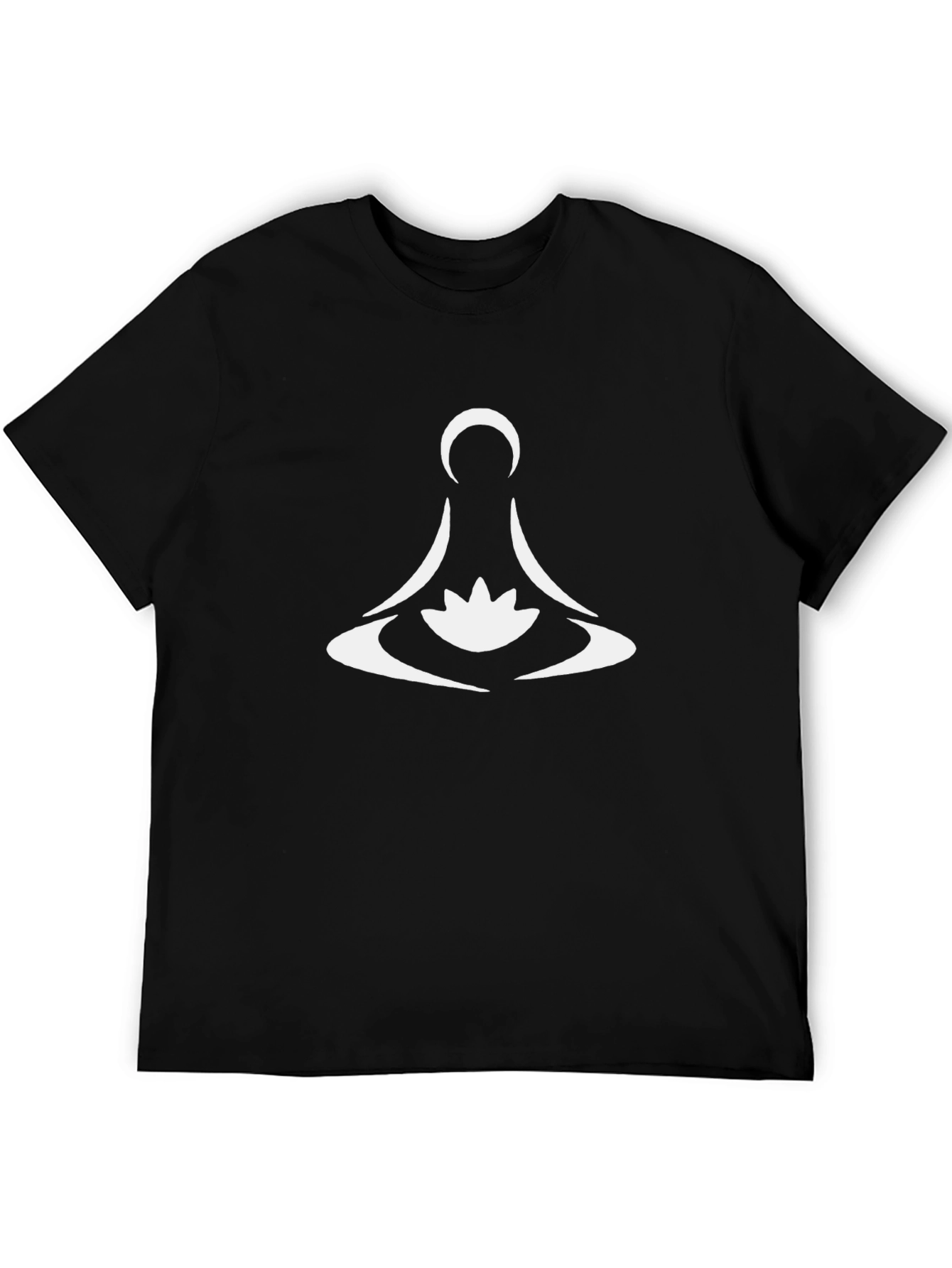 Meditative Lotus Graphic T-Shirt - Black