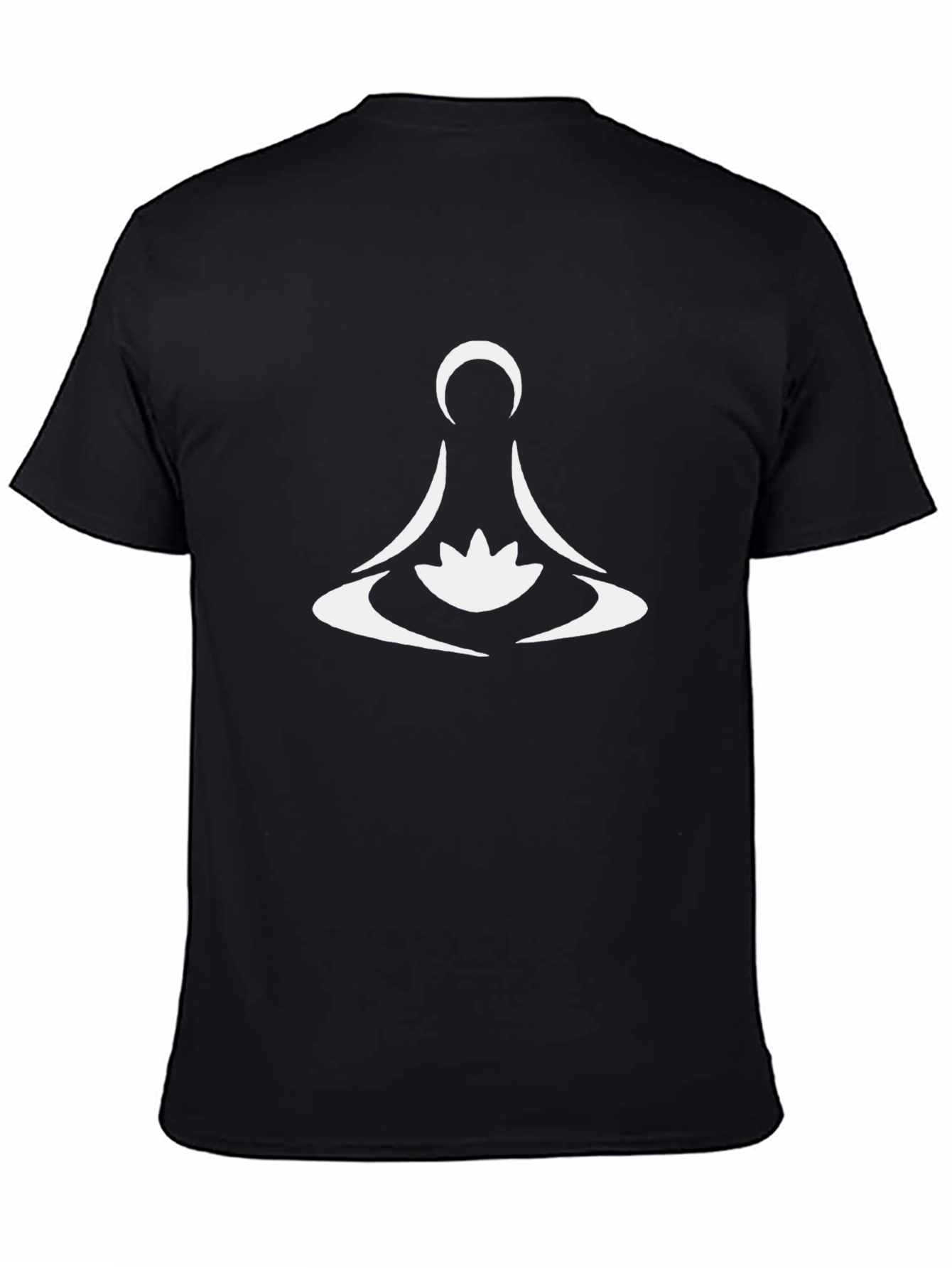 Meditative Lotus Graphic T-Shirt - Black
