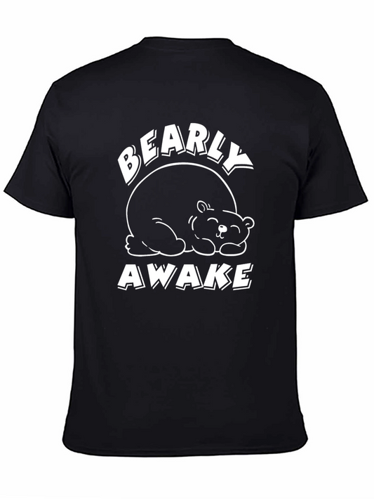 Bearly Awake Graphic Tee - Black Casual T-Shirt