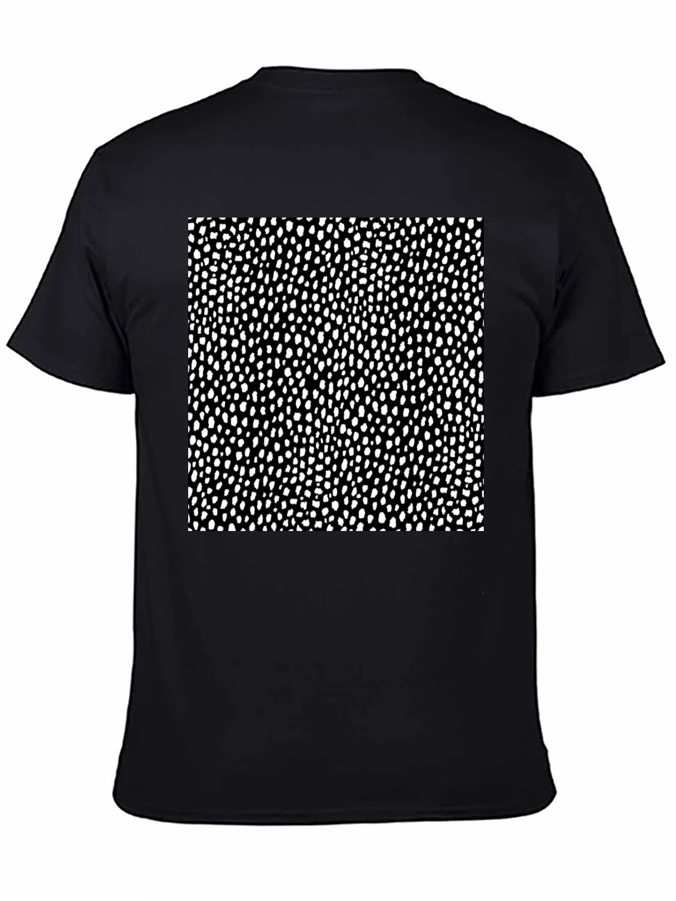 Modern Spotted Pattern Black T-Shirt