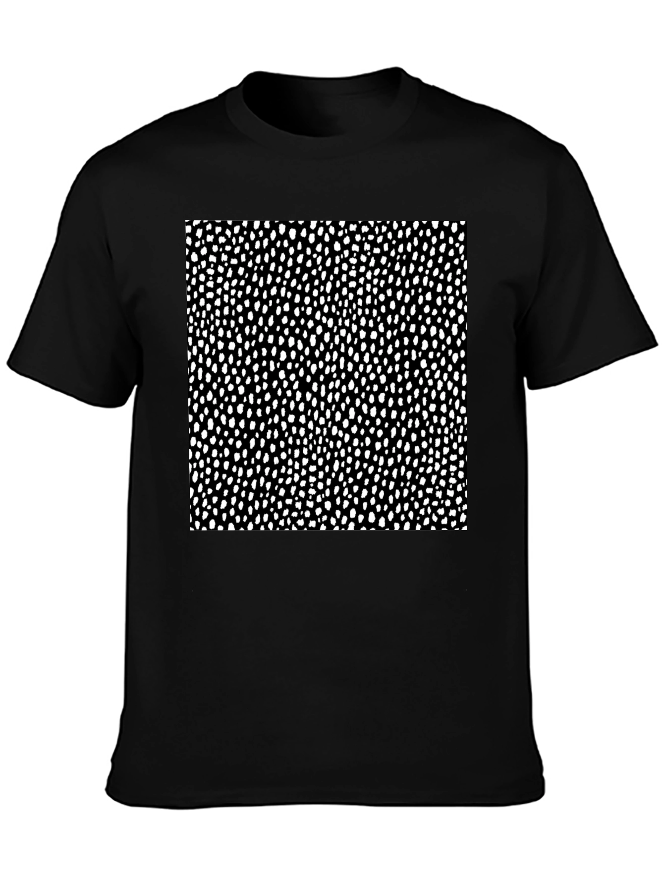 Modern Spotted Pattern Black T-Shirt