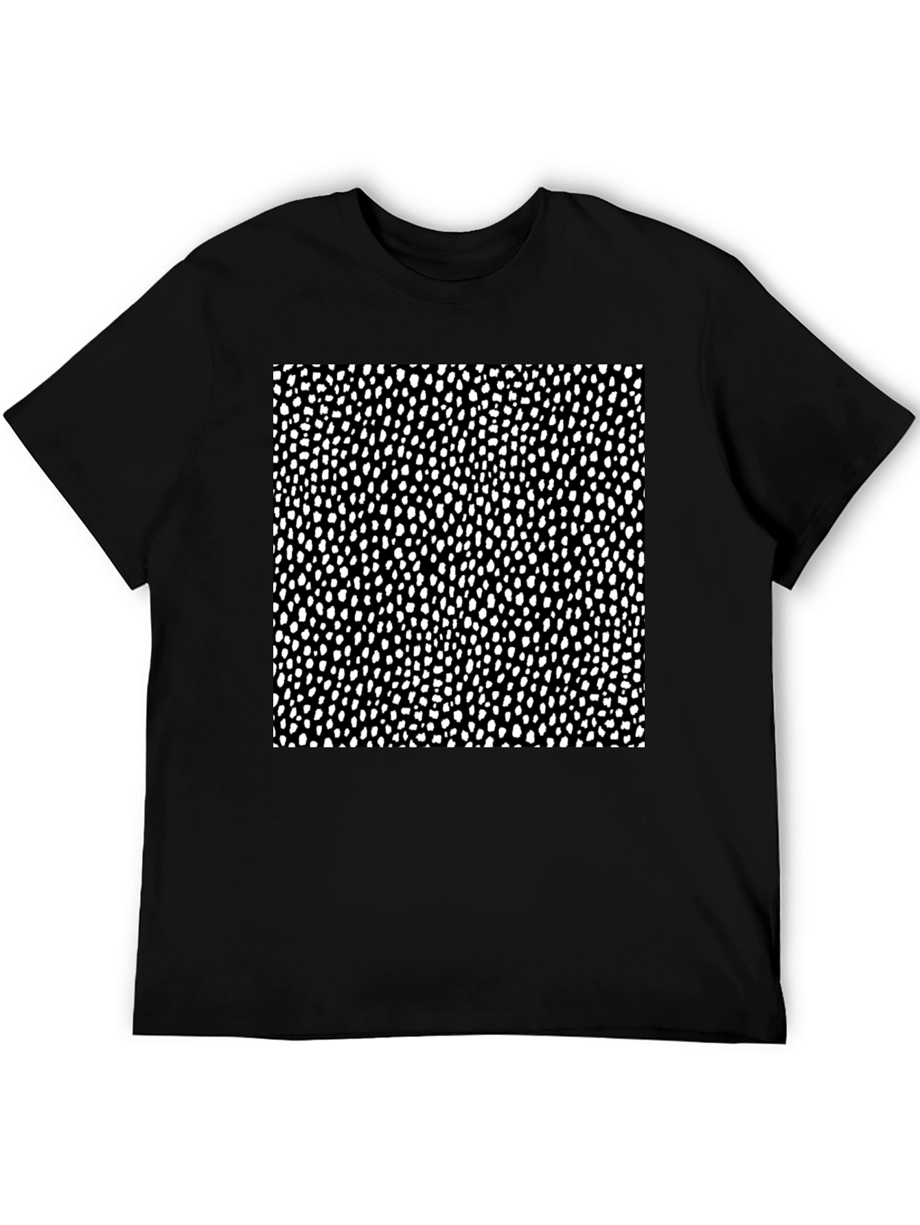 Modern Spotted Pattern Black T-Shirt