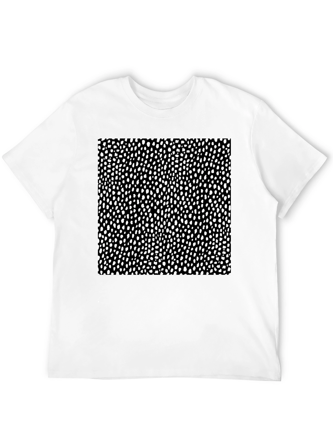 Modern Spotted Pattern Black T-Shirt