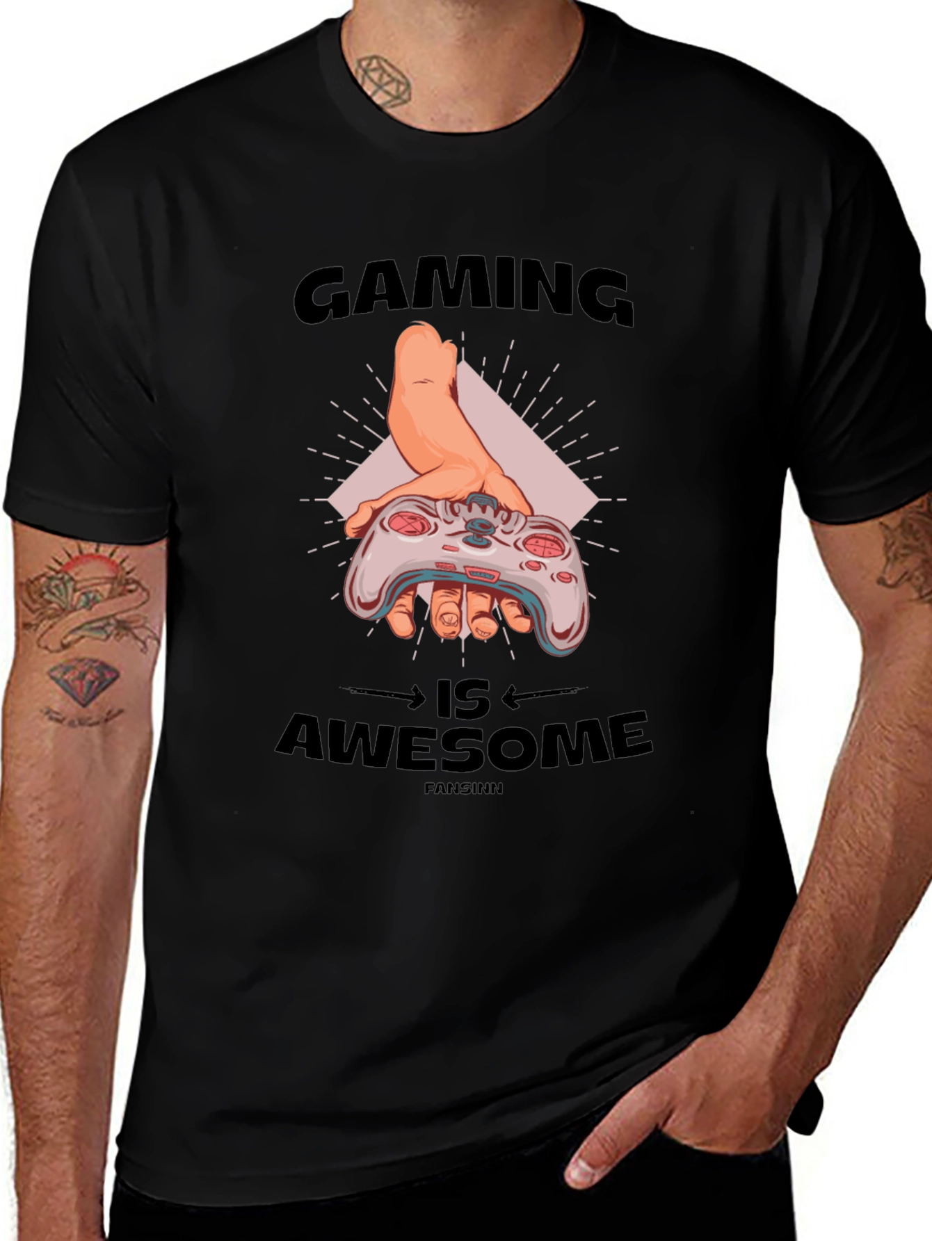 Gaming Is Awesome Black T-Shirt