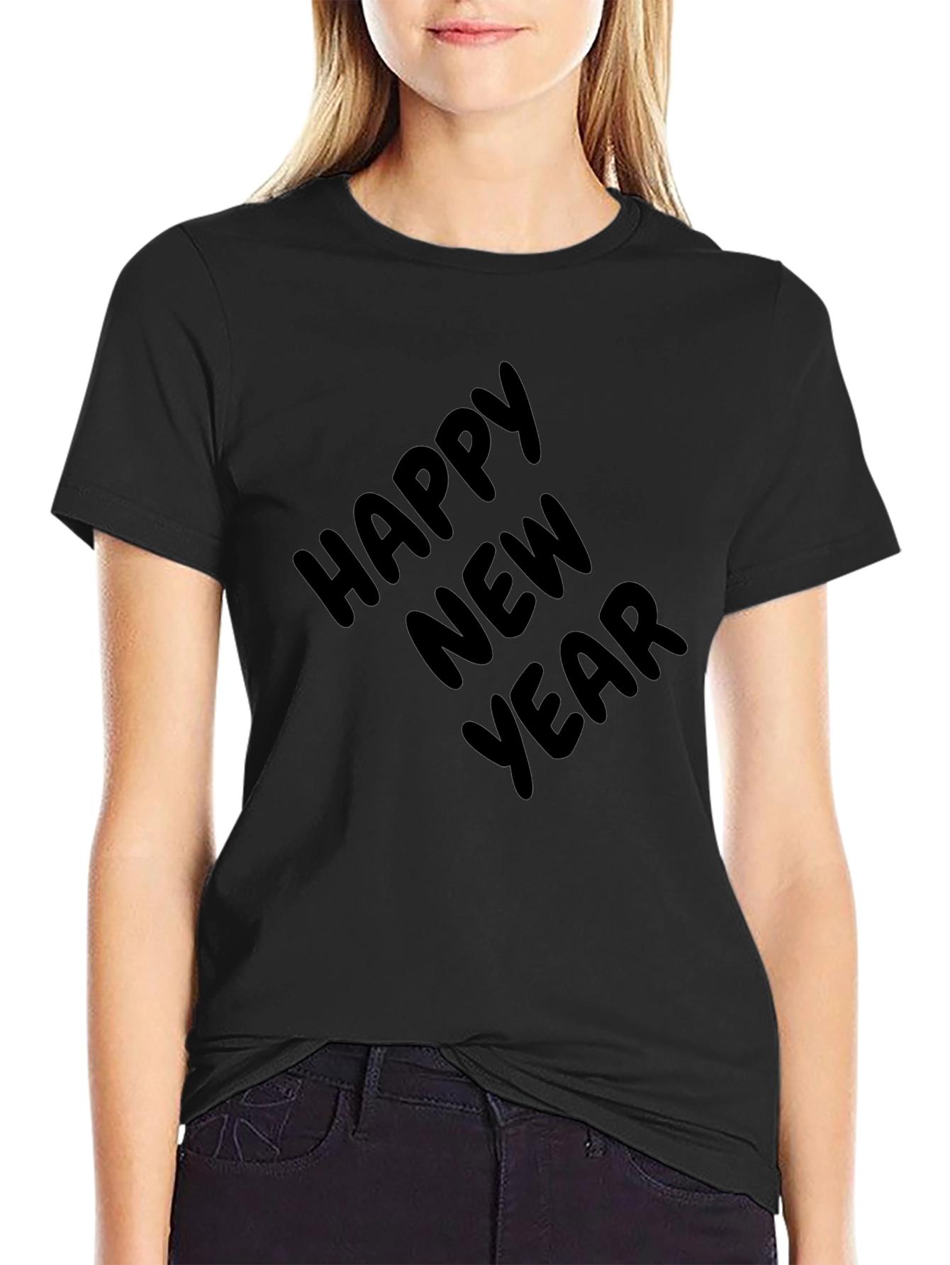 Happy New Year Black Tee
