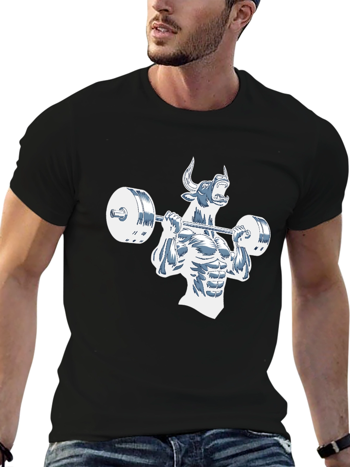 Gym Bull Black T-Shirt - Power Lifting