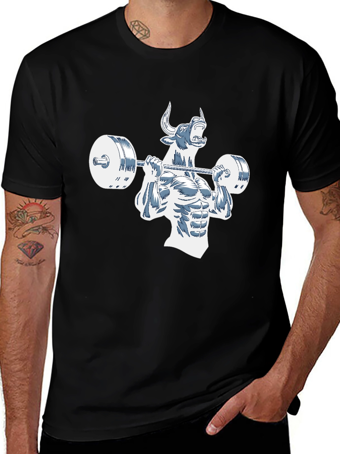 Gym Bull Black T-Shirt - Power Lifting