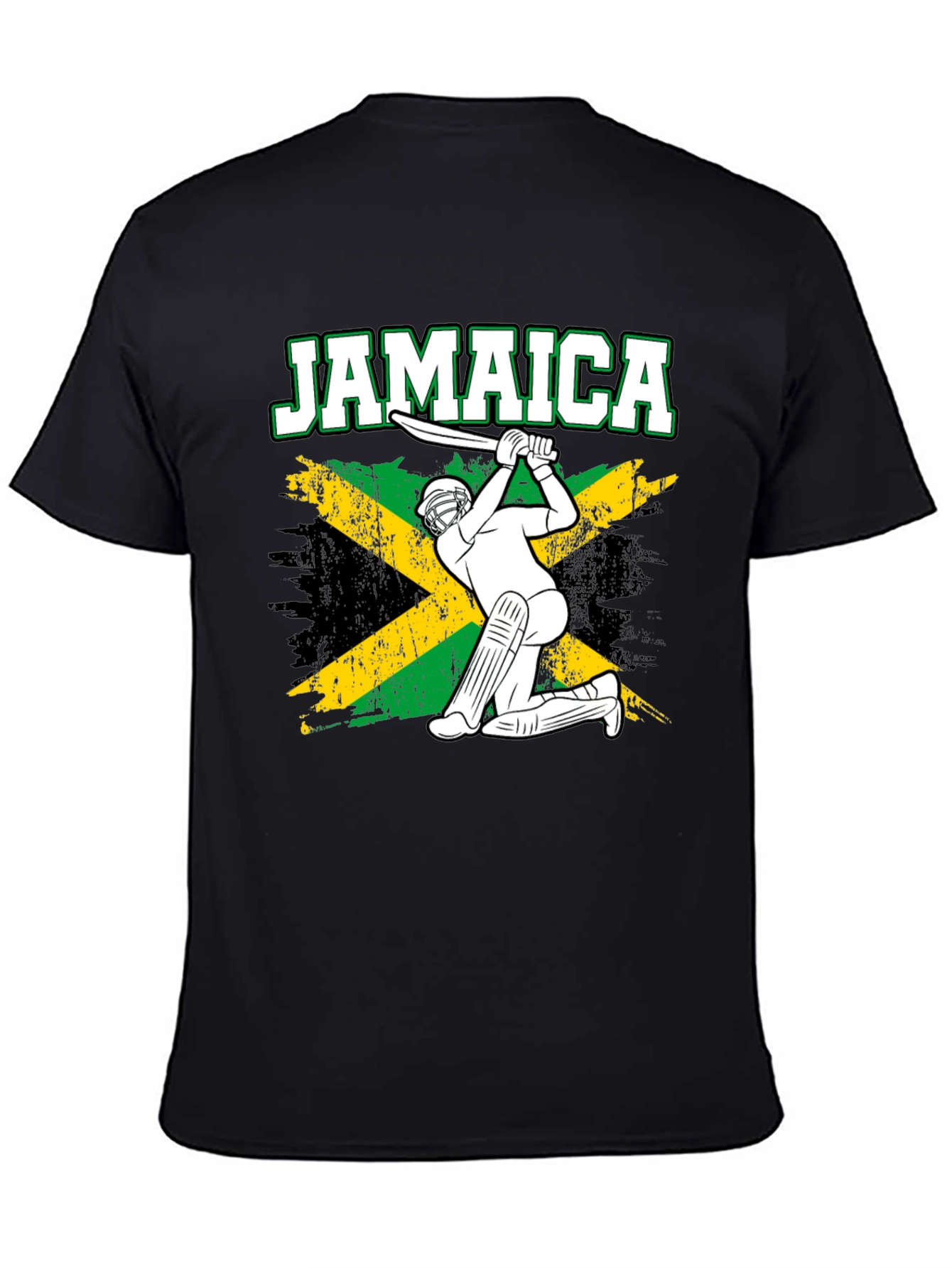 Jamaica Cricket T-Shirt - Rasta Flag Design