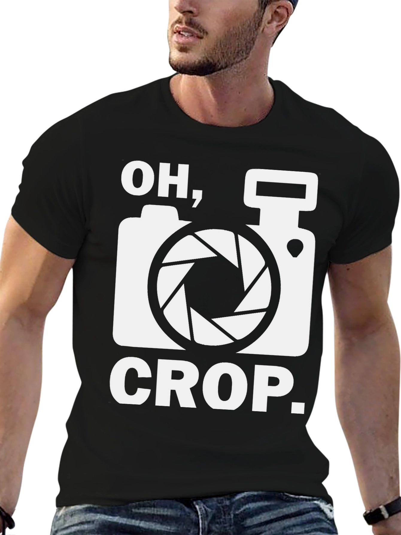 Oh Crop Camera Humor T-Shirt
