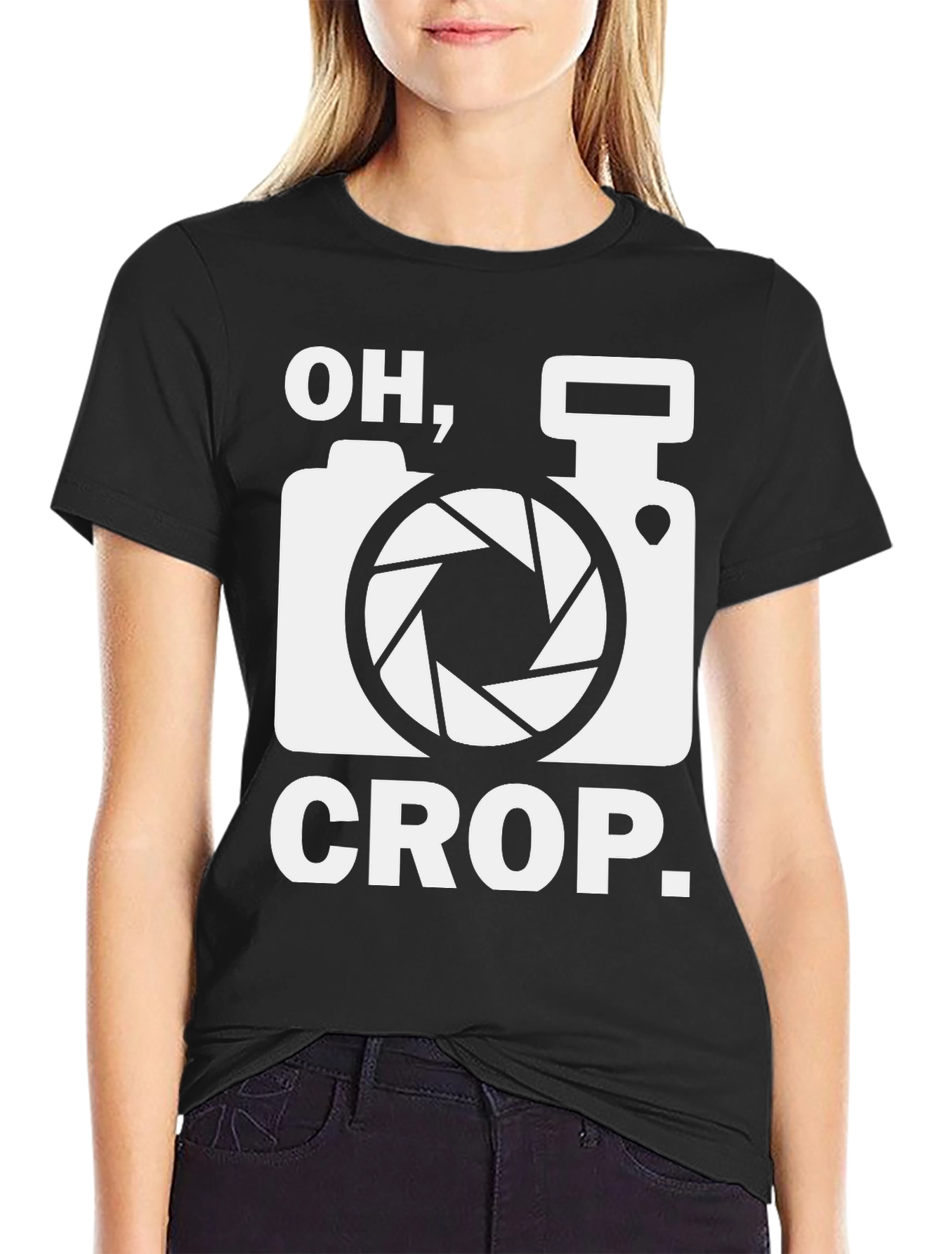 Oh Crop Camera Humor T-Shirt