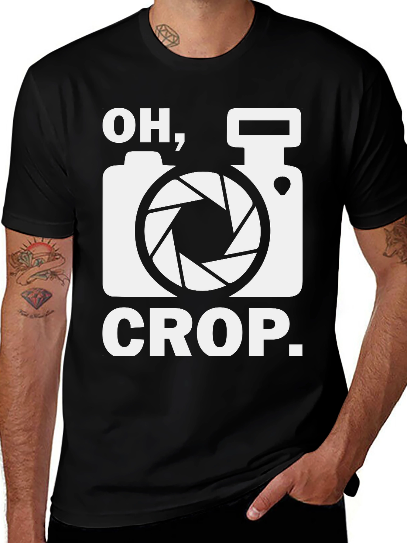 Oh Crop Camera Humor T-Shirt