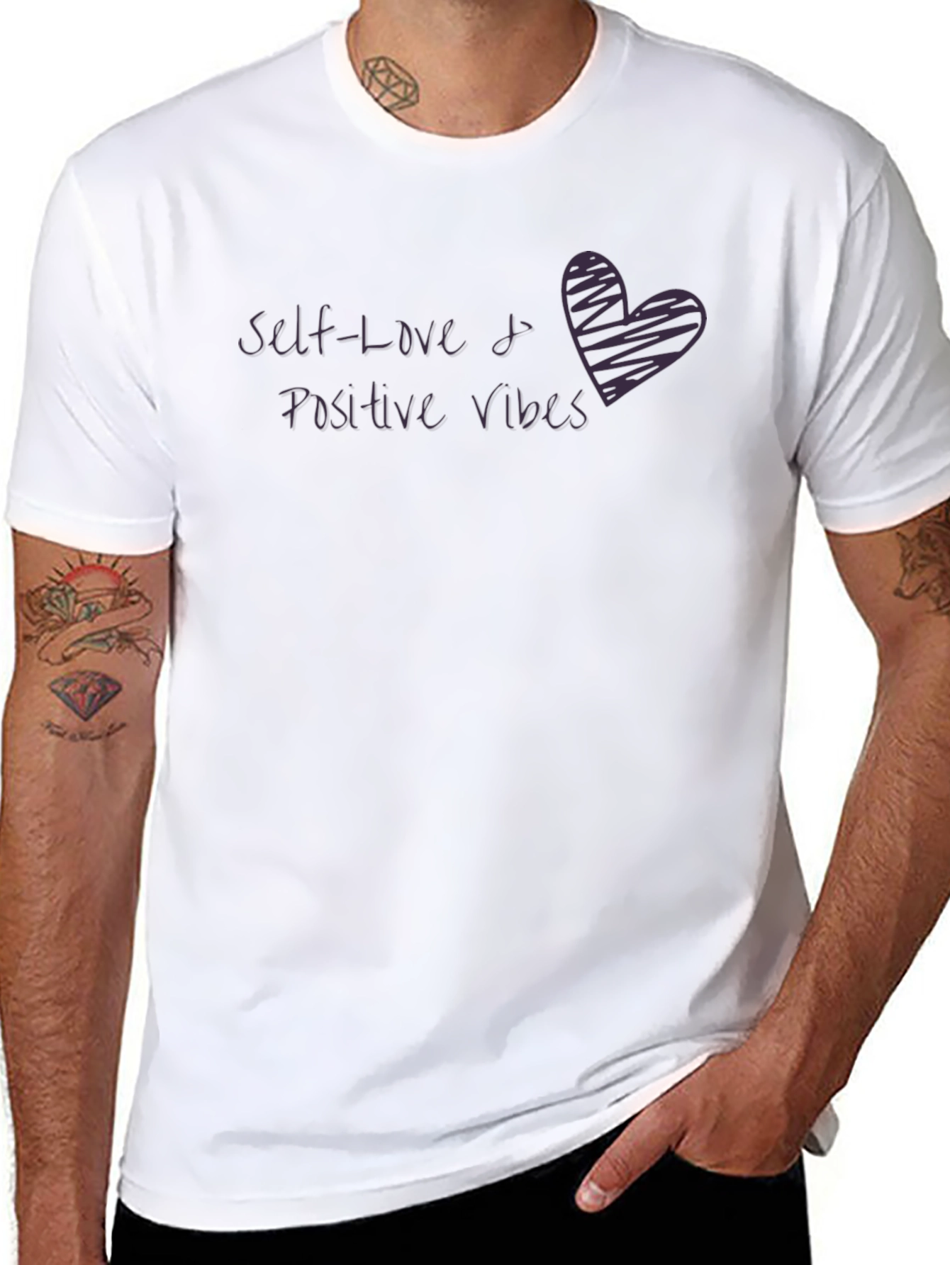 Self-Love & Positive Vibes Graphic Tee - Black