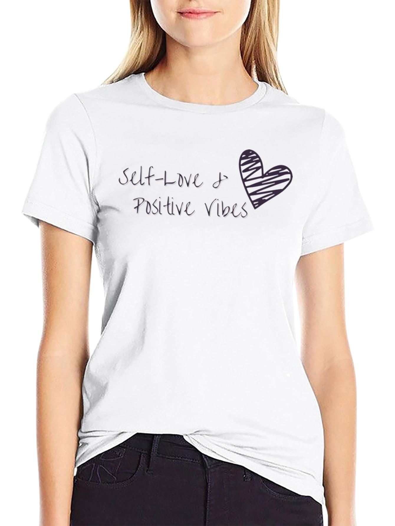 Self-Love & Positive Vibes Graphic Tee - Black