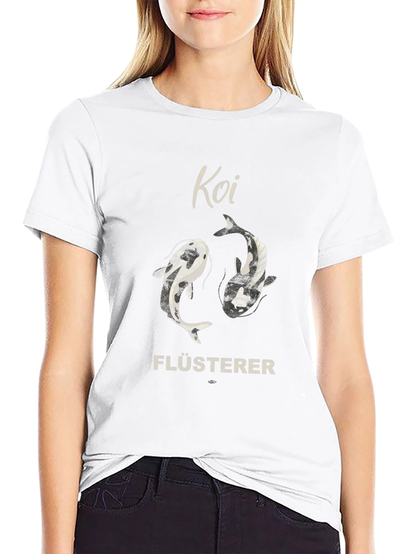 Koi Flüsterer Graphic Tee - Black Cotton T-Shirt