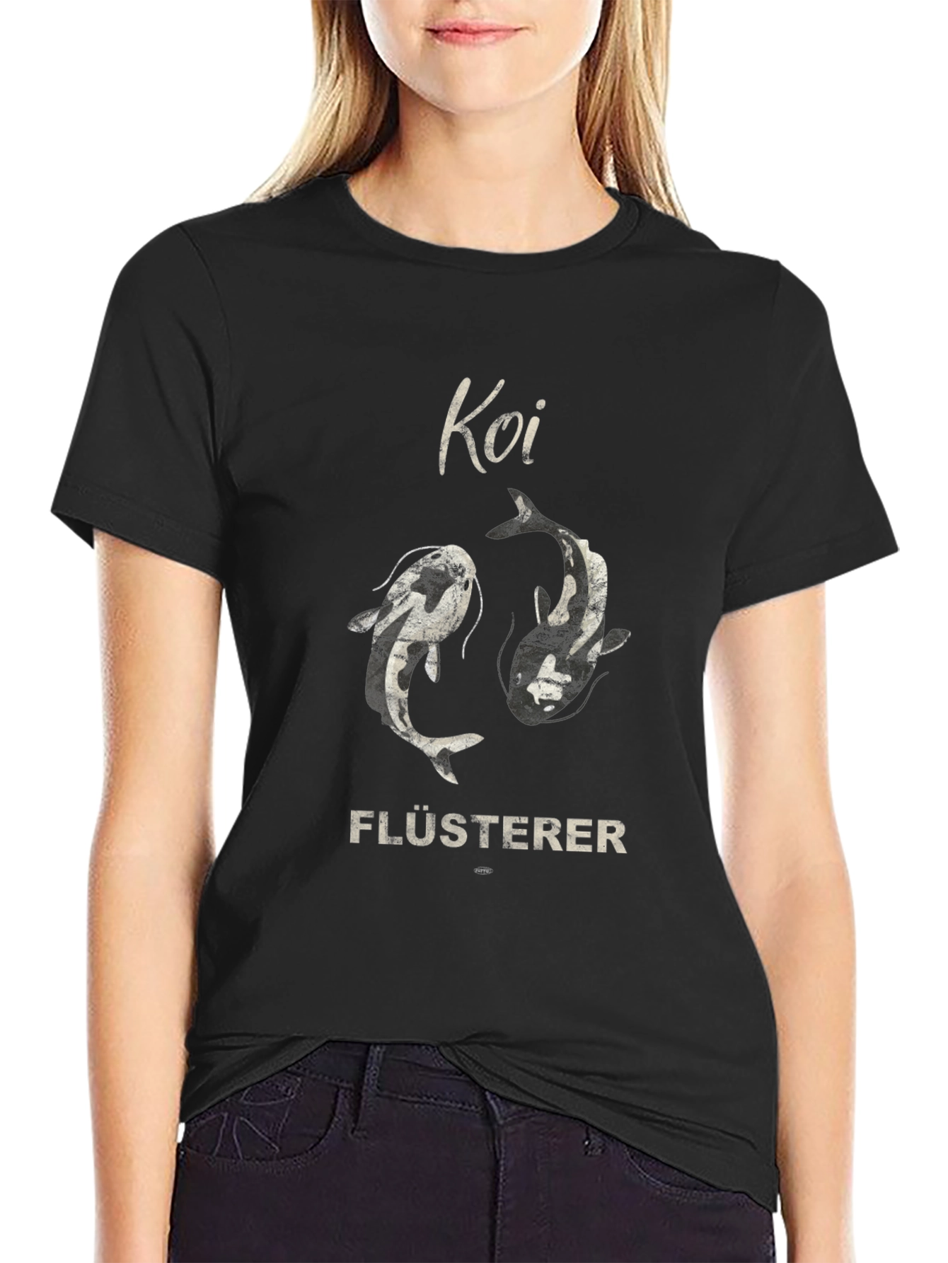 Koi Flüsterer Graphic Tee - Black Cotton T-Shirt