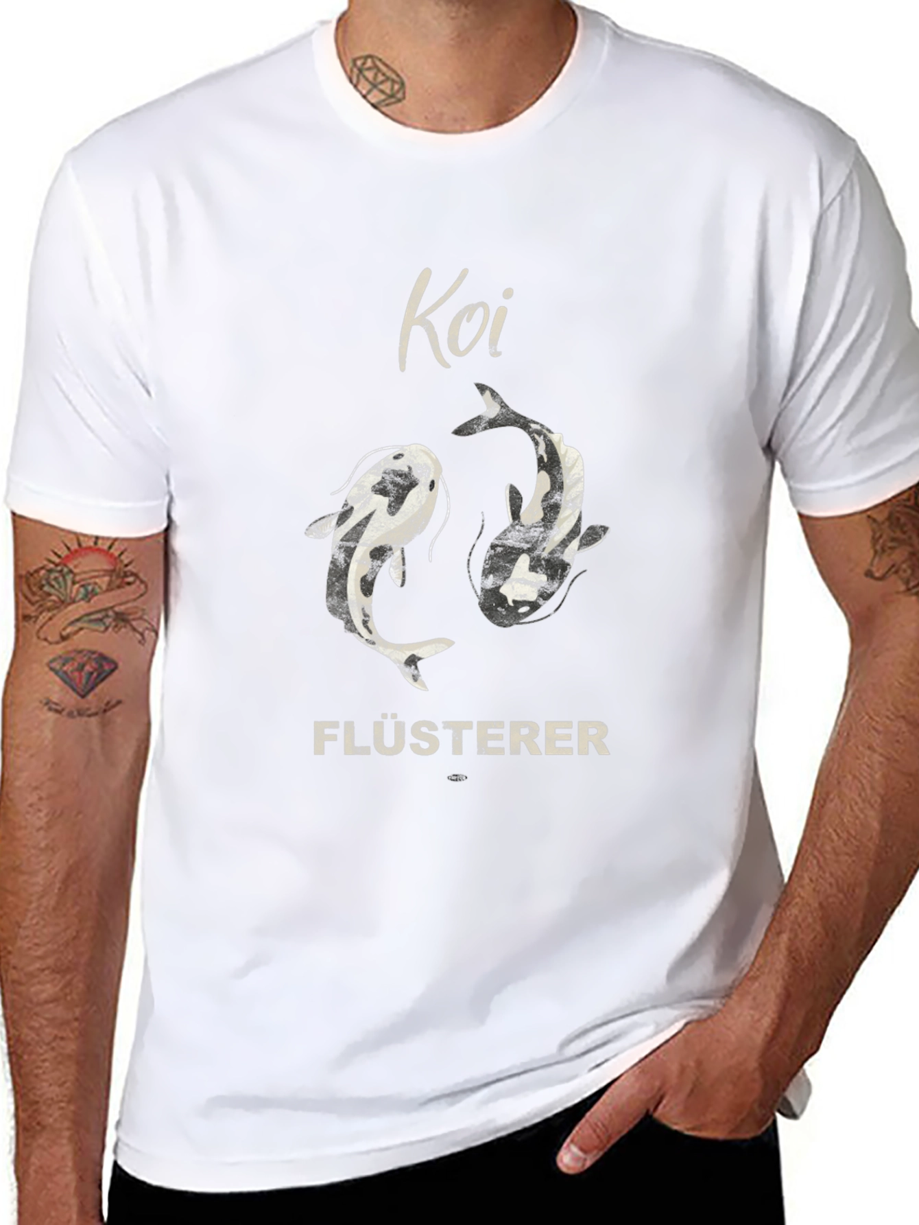 Koi Flüsterer Graphic Tee - Black Cotton T-Shirt
