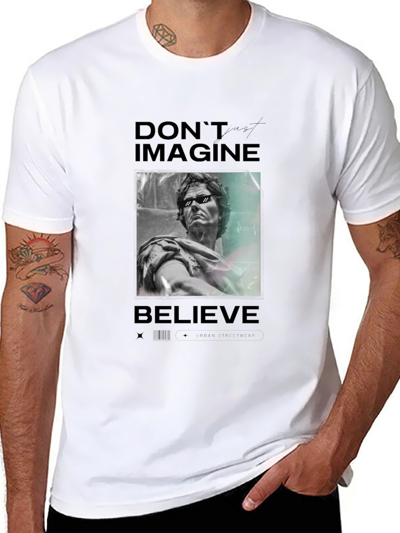 Dont Imagine Believe Graphic Tee - Black Casual T-Shirt