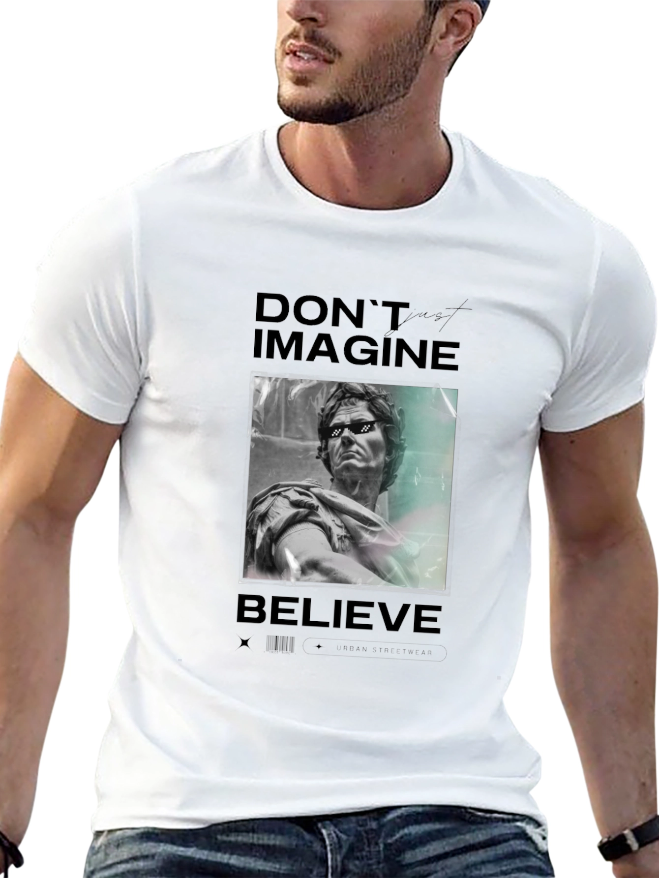 Dont Imagine Believe Graphic Tee - Black Casual T-Shirt