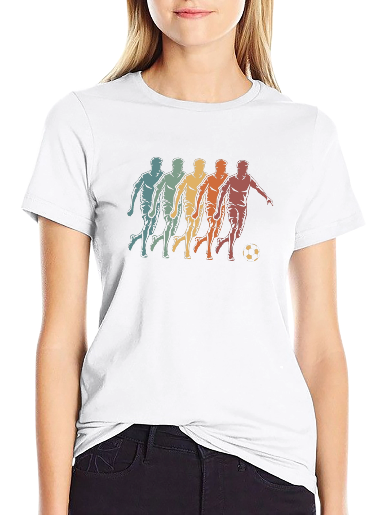 Retro Soccer Player Graphic T-Shirt