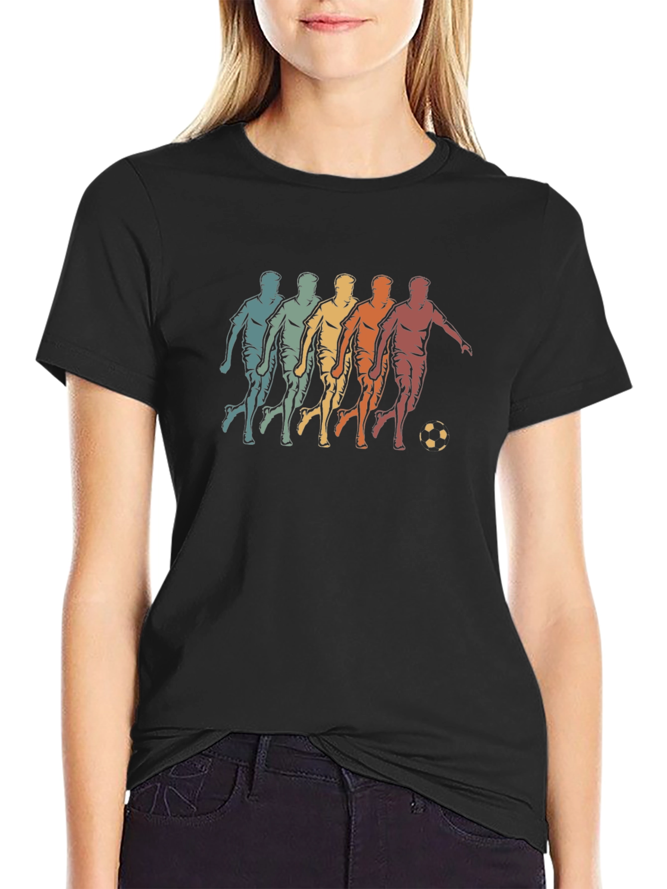 Retro Soccer Player Graphic T-Shirt