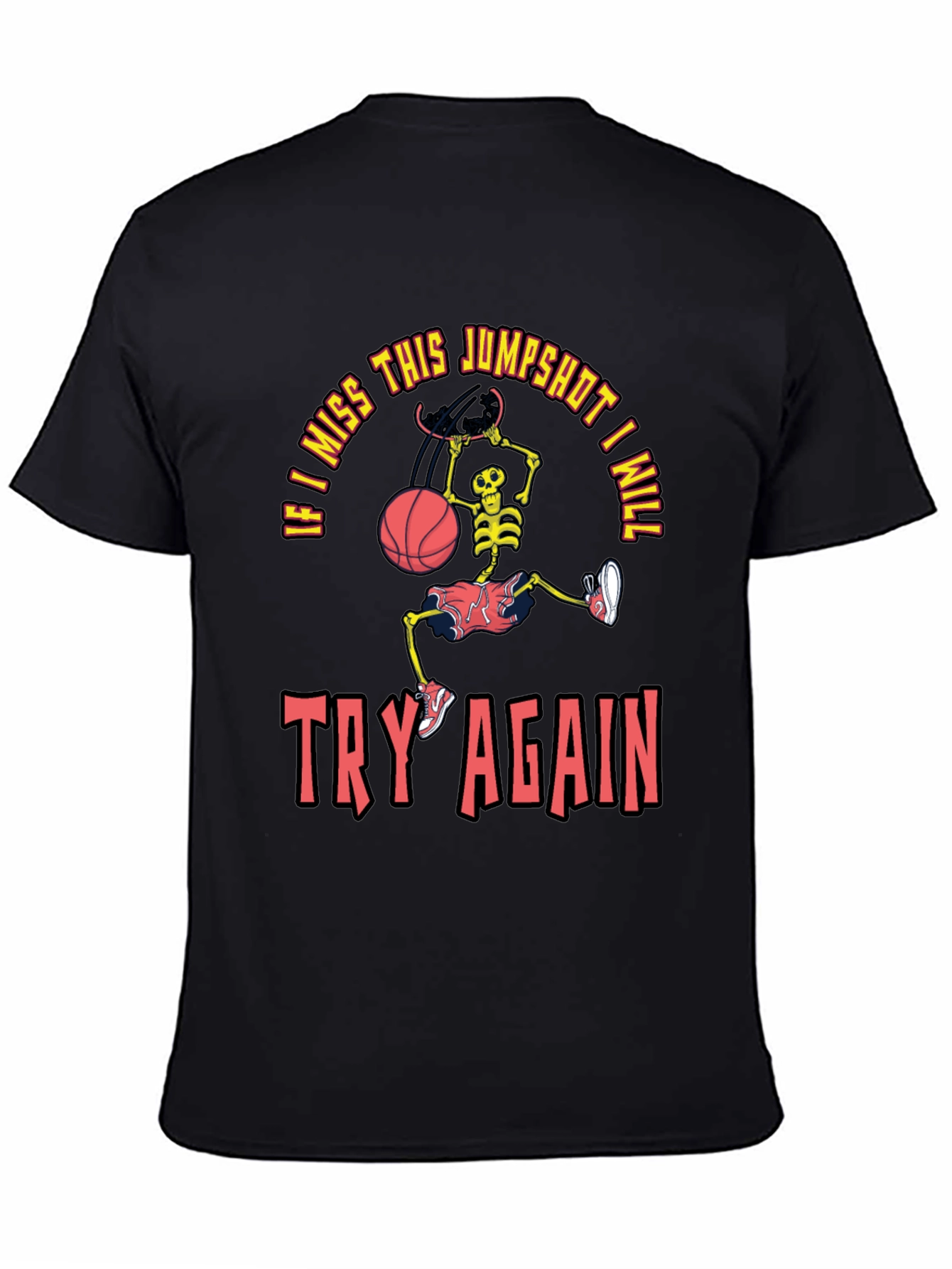 Jump Shot Skeleton Graphic T-Shirt