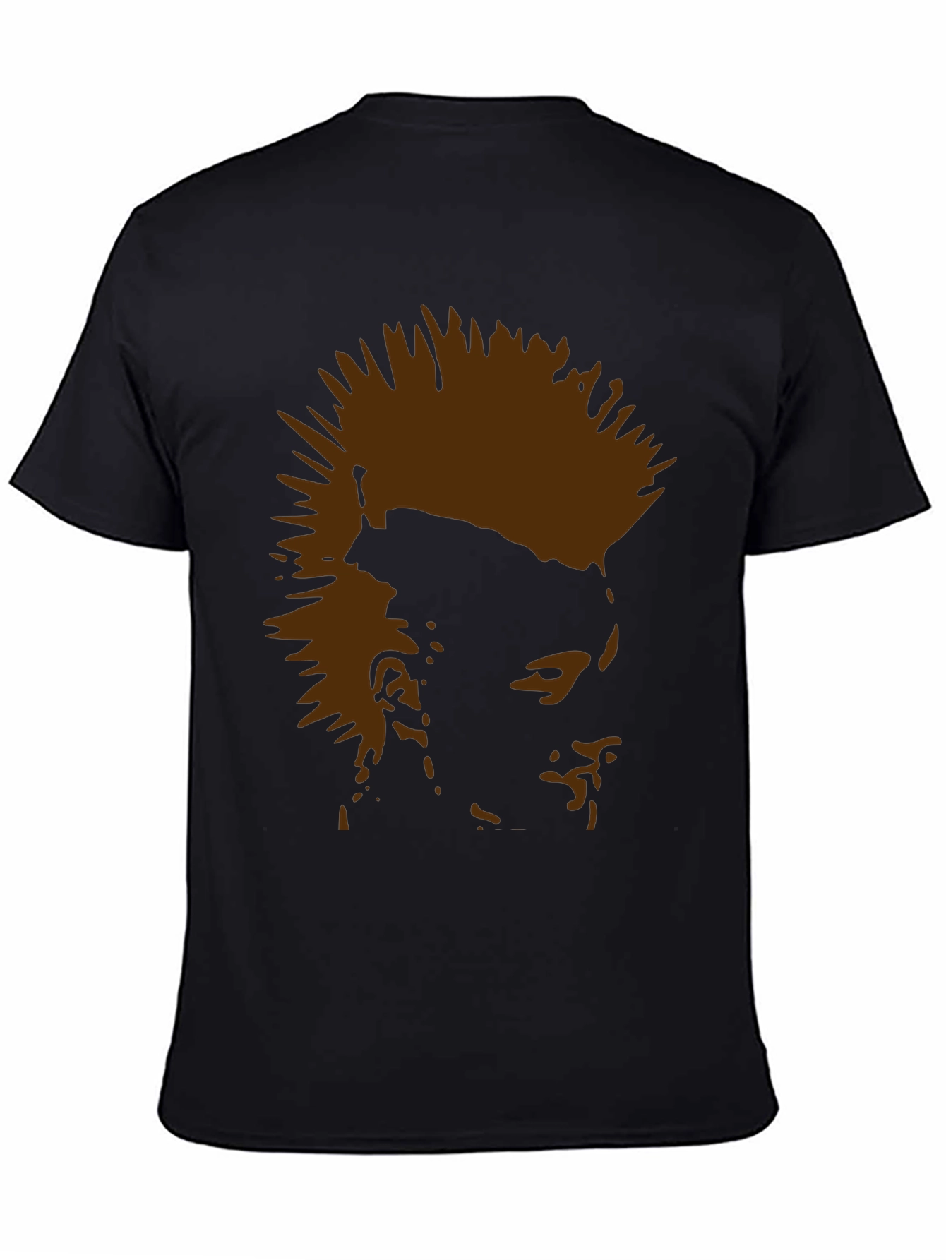 Punk Silhouette Graphic Tee - Black Cotton T-Shirt