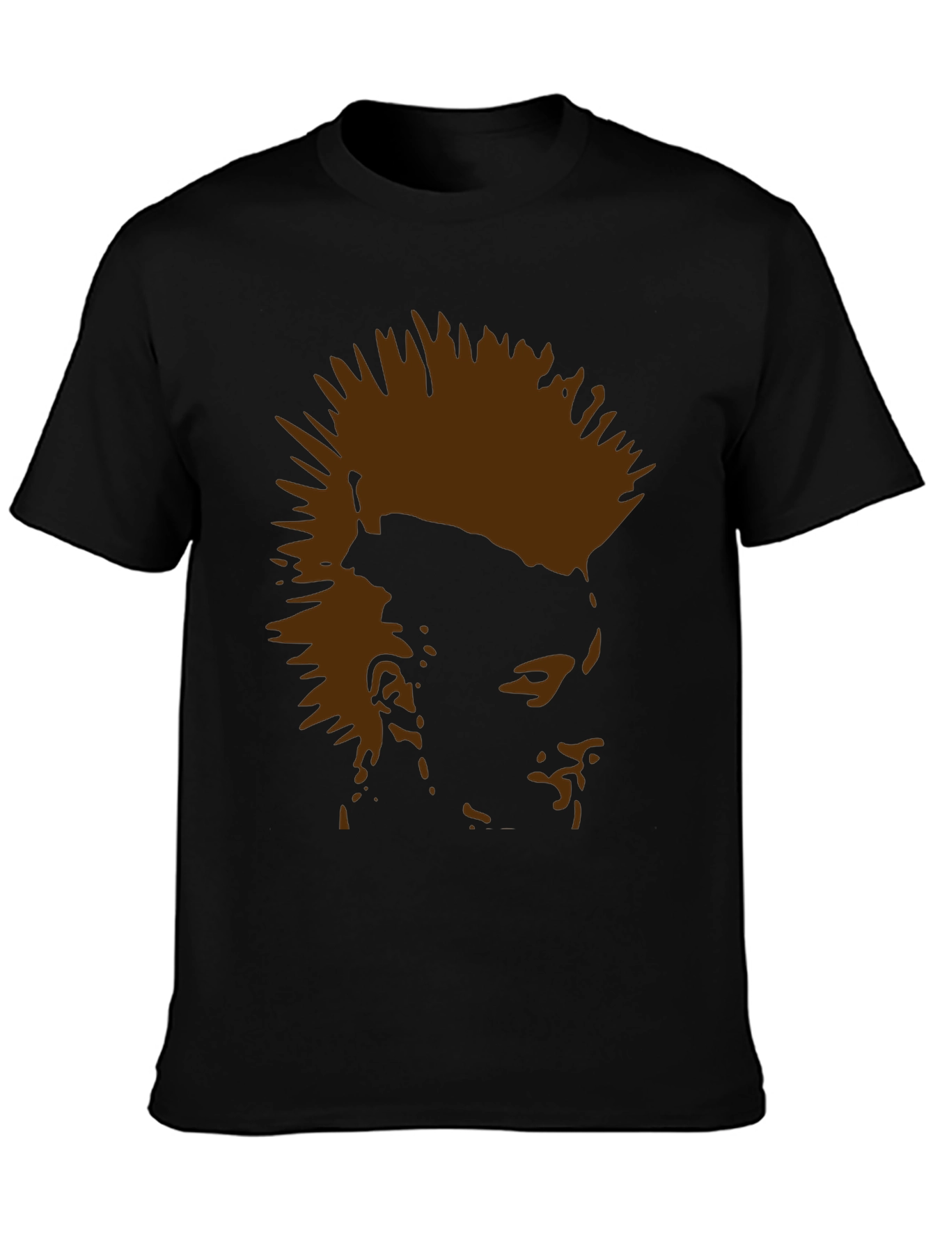 Punk Silhouette Graphic Tee - Black Cotton T-Shirt