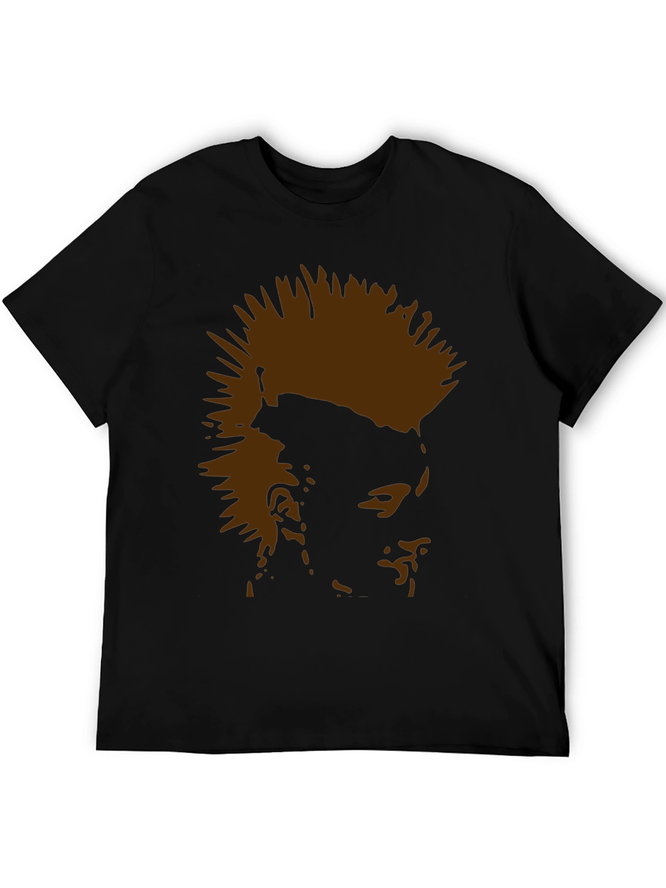 Punk Silhouette Graphic Tee - Black Cotton T-Shirt