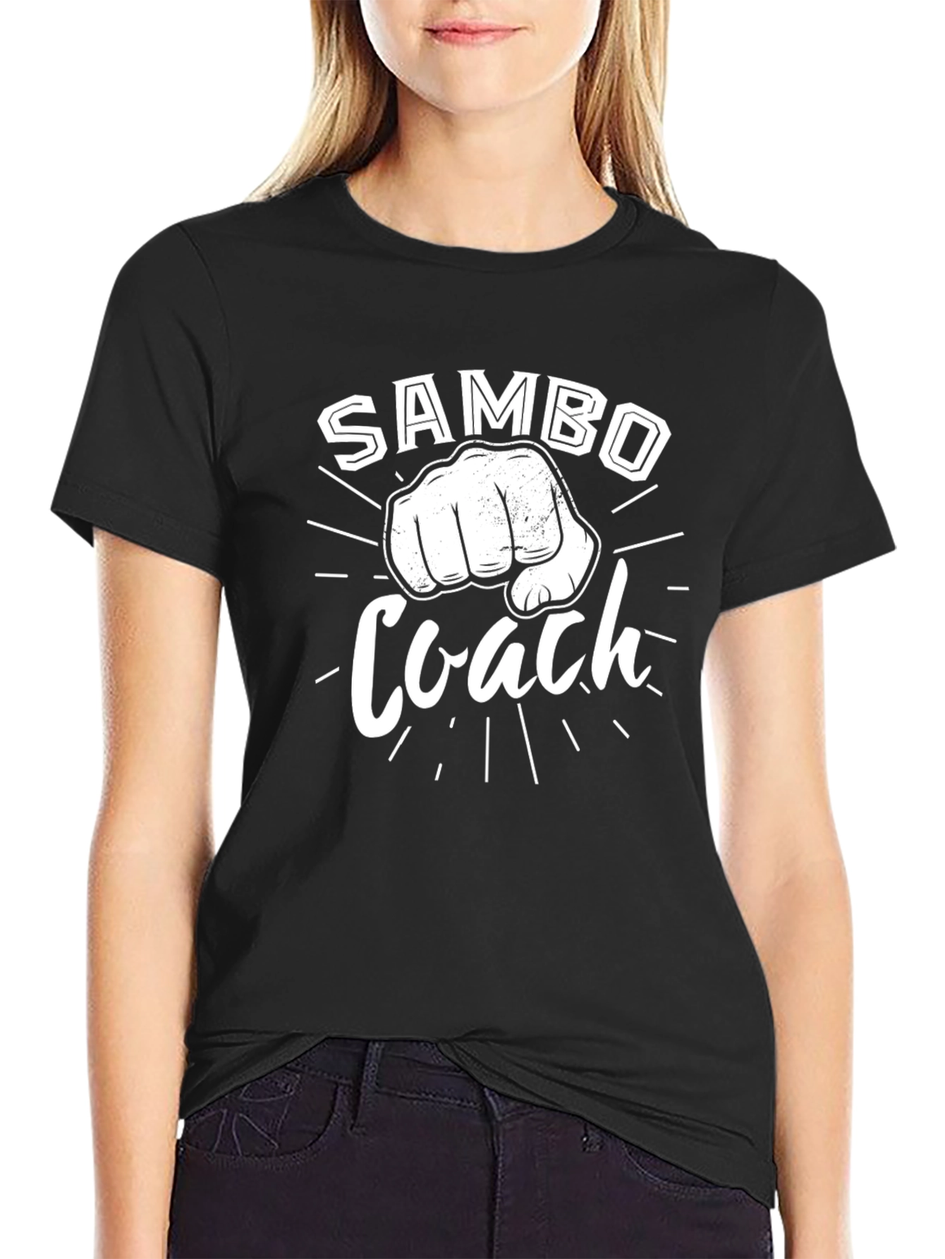 Sambo Coach Fist Graphic Black T-Shirt