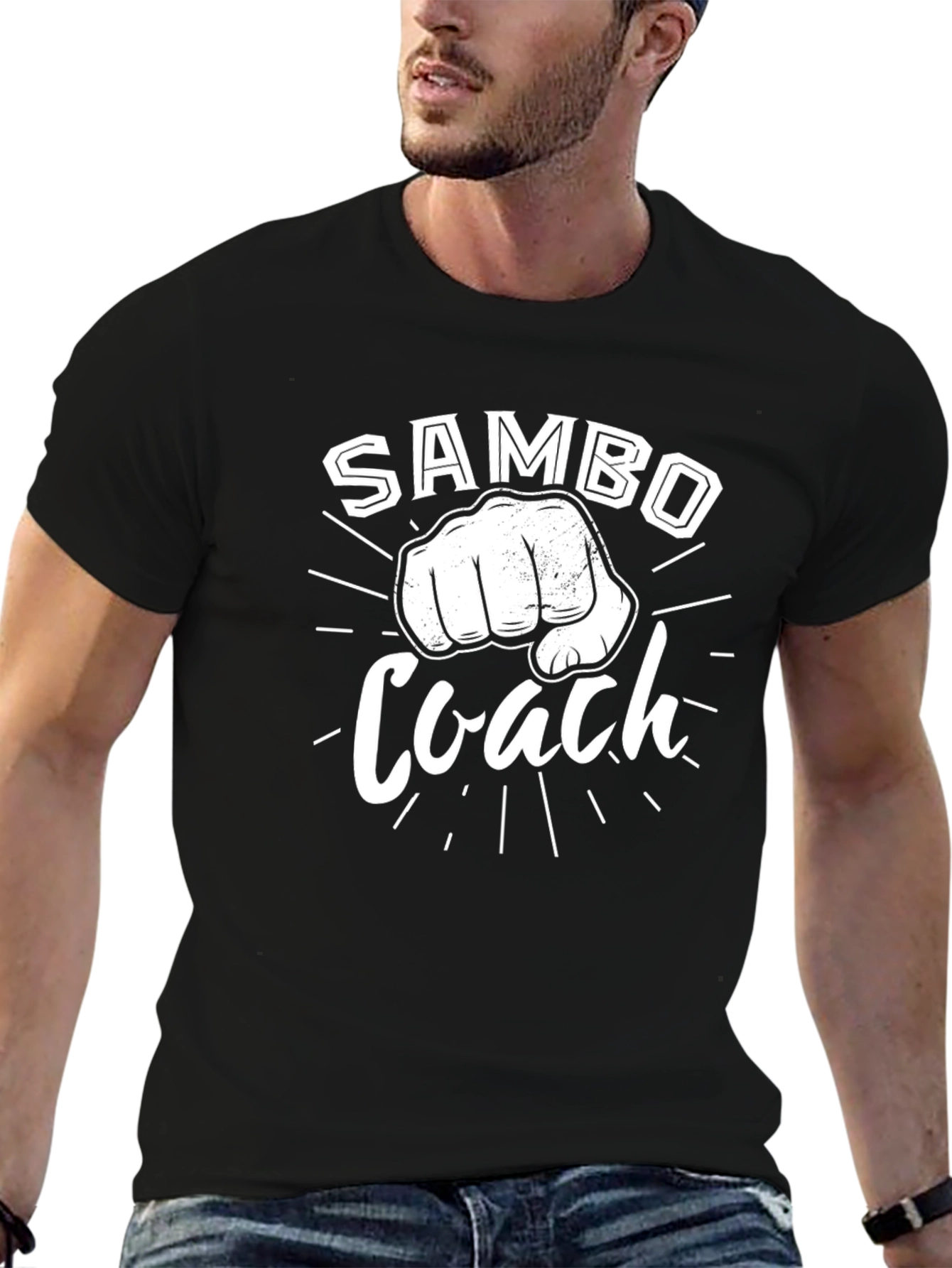 Sambo Coach Fist Graphic Black T-Shirt