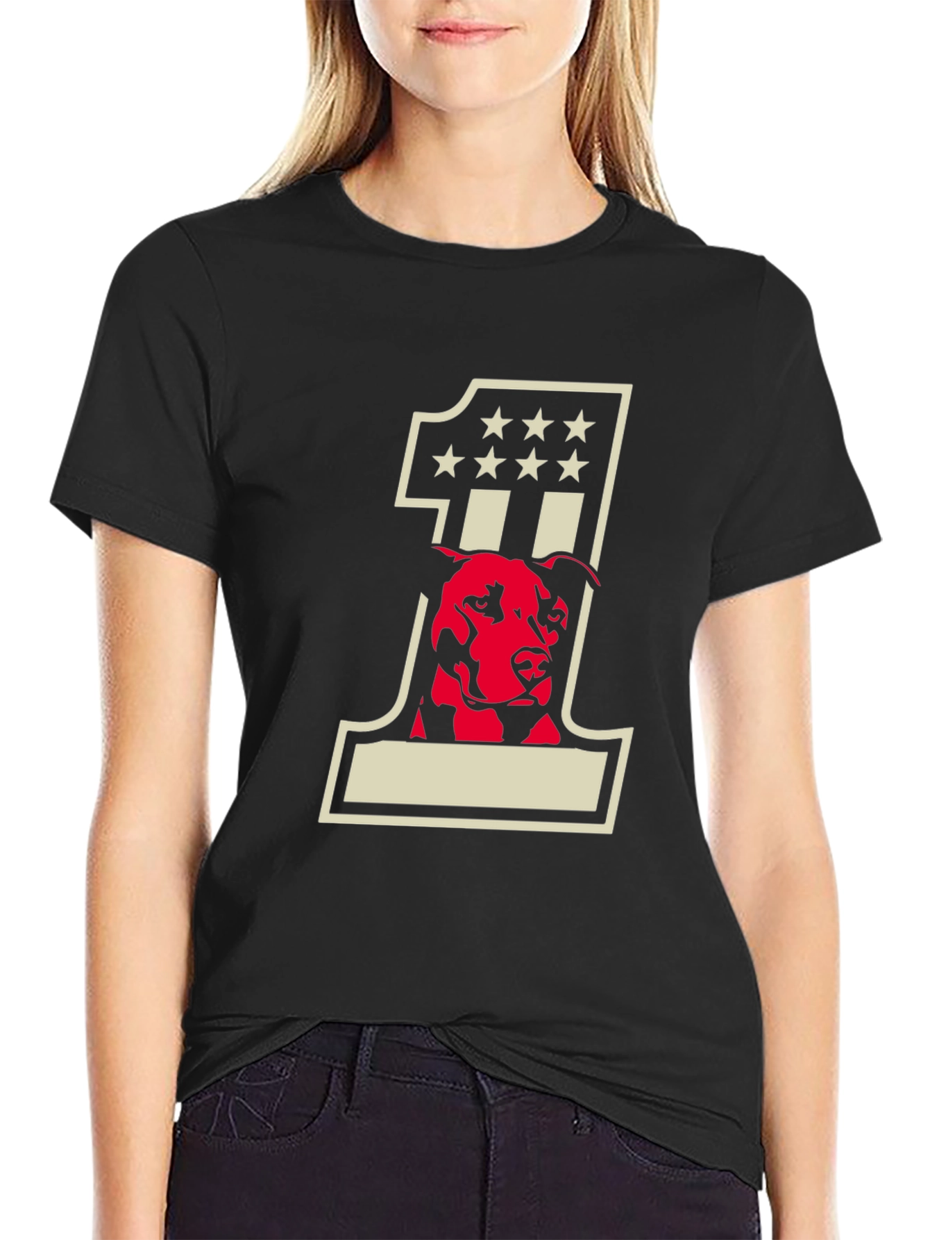 Dog American Flag Number One T-Shirt
