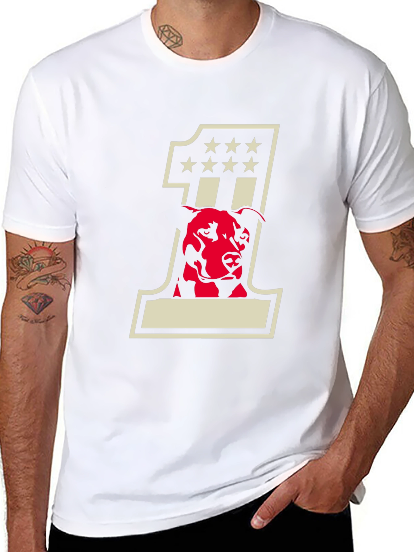Dog American Flag Number One T-Shirt