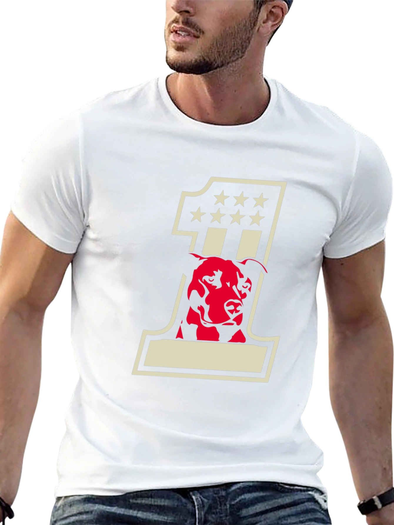 Dog American Flag Number One T-Shirt