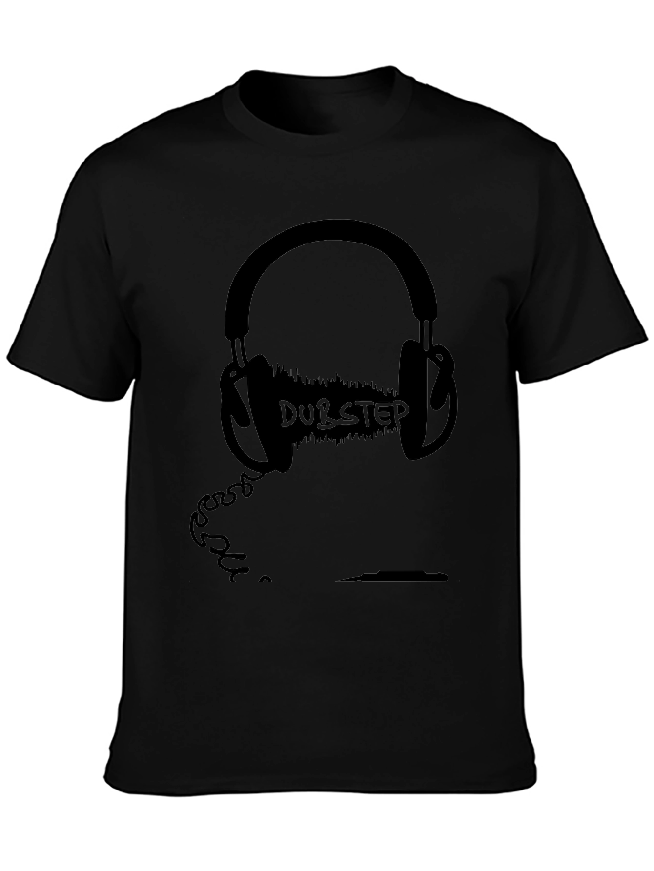 Dubstep Headphone Graphic Black T-Shirt