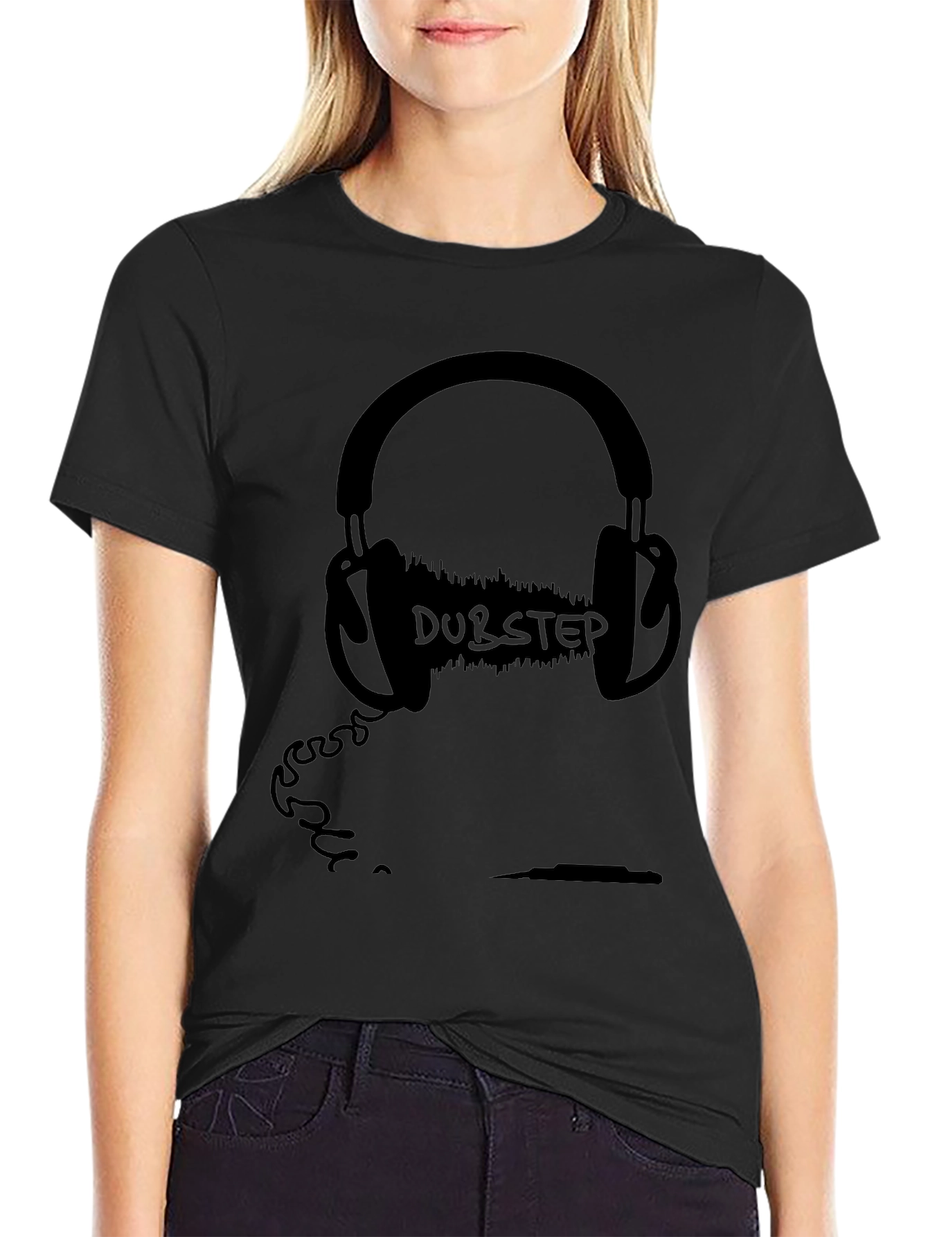 Dubstep Headphone Graphic Black T-Shirt