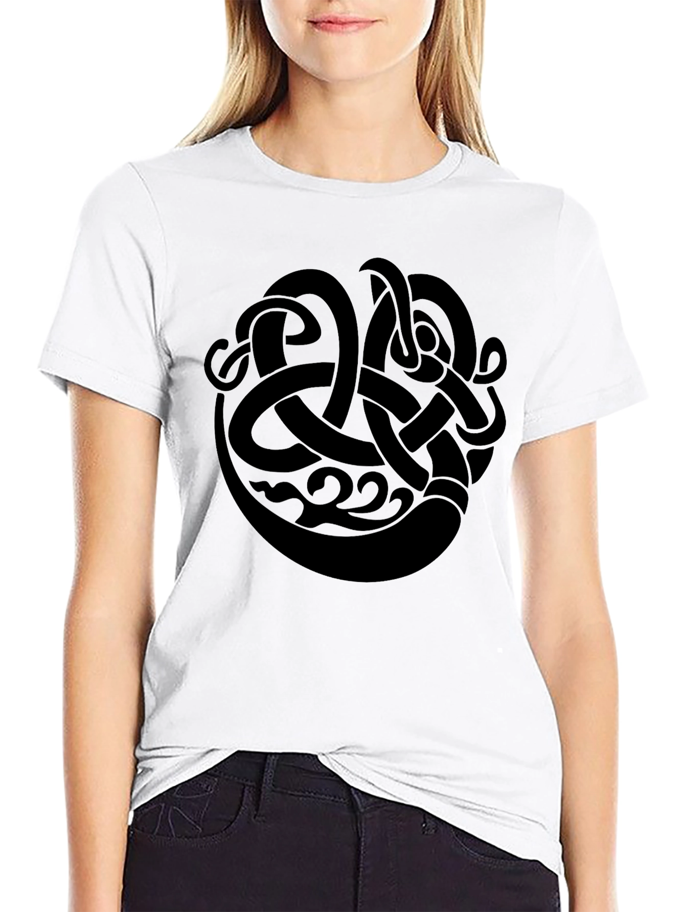 Black Celtic Knot Design T-Shirt