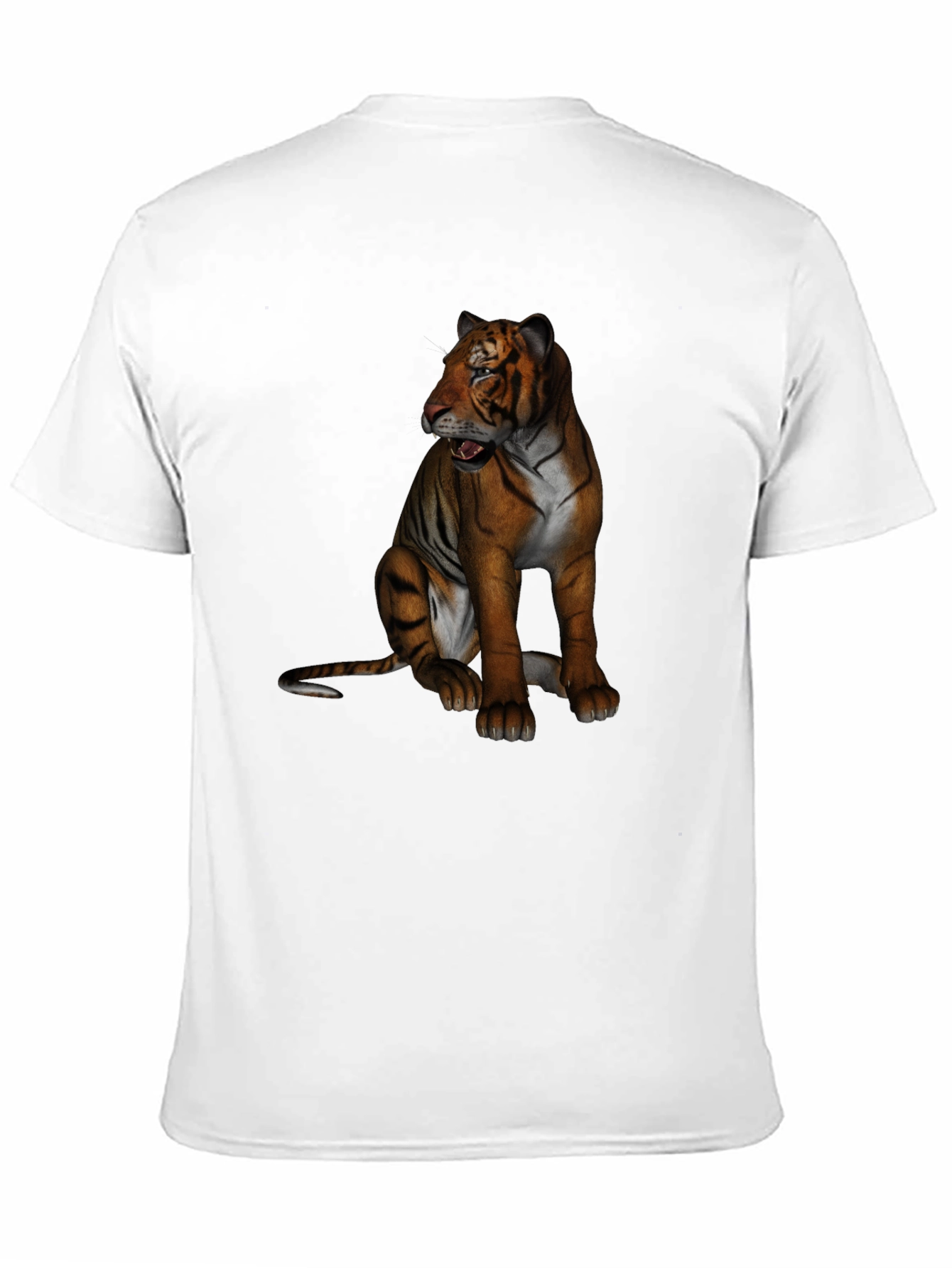 Tiger Graphic Print Crew Neck T-Shirt