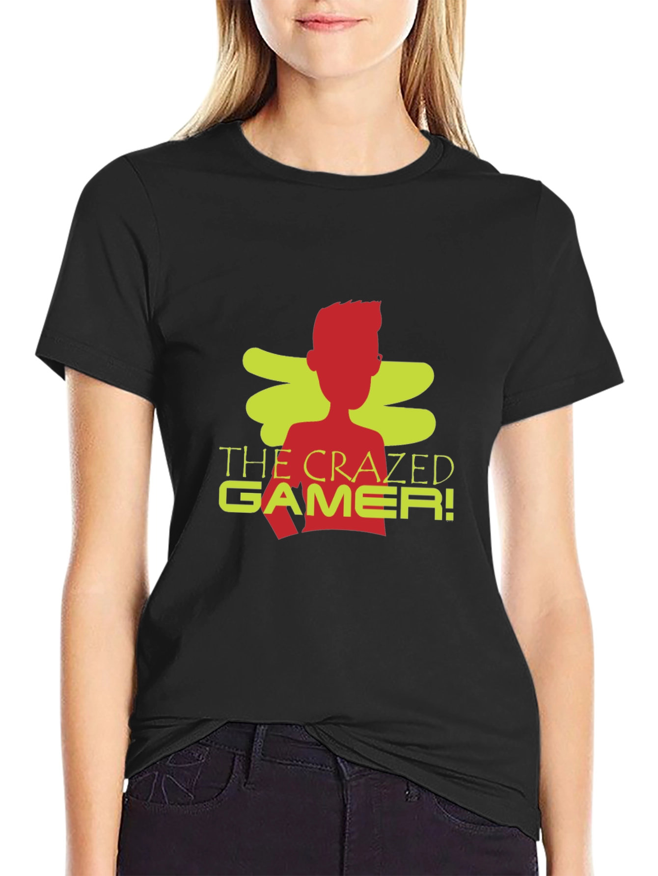 The Crazed Gamer! Black Crew Neck T-Shirt