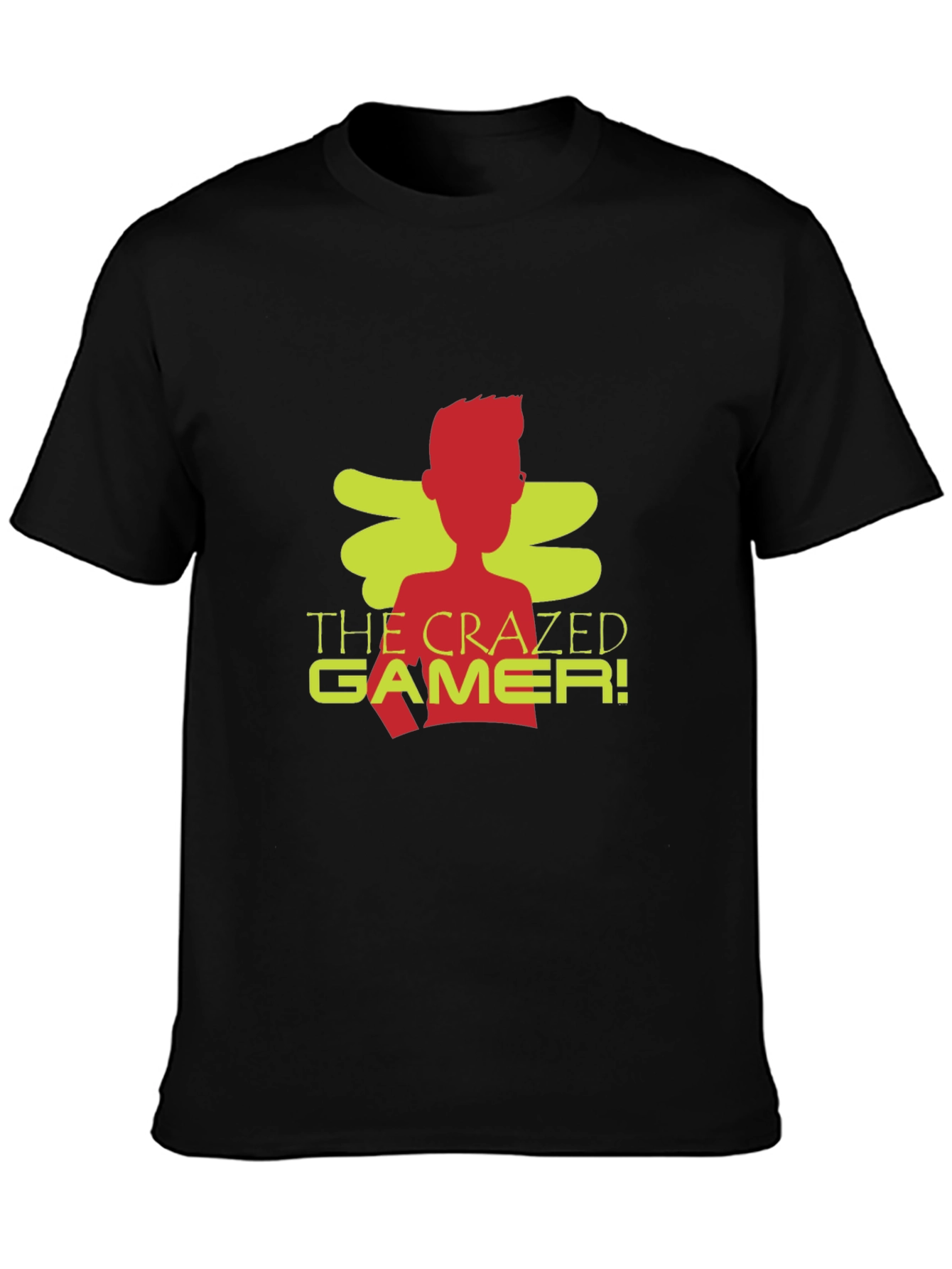 The Crazed Gamer! Black Crew Neck T-Shirt